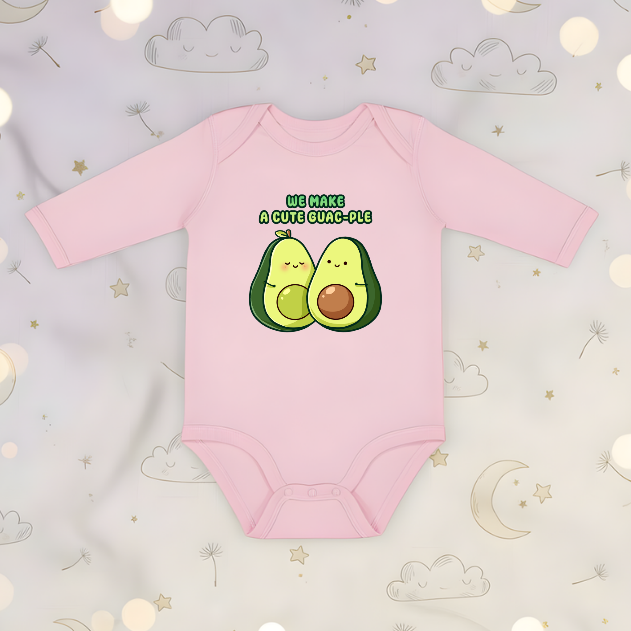 We Make a Cute Guac-ple Avocado Couple Long Sleeve Onesie