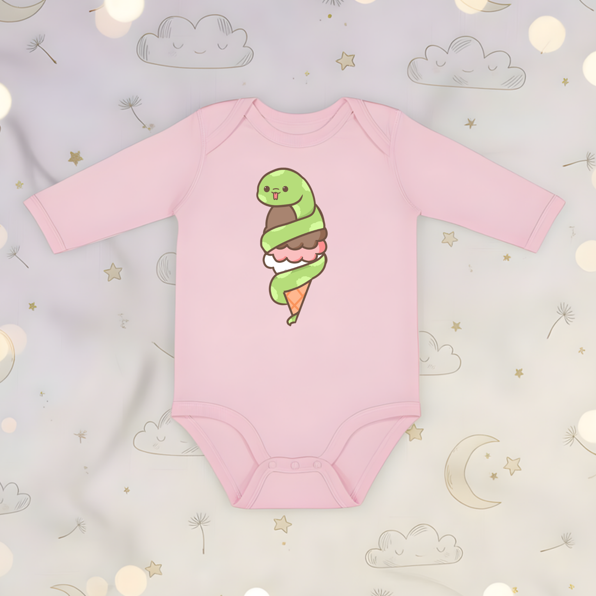 Ice Cream Snake Long Sleeve Onesie