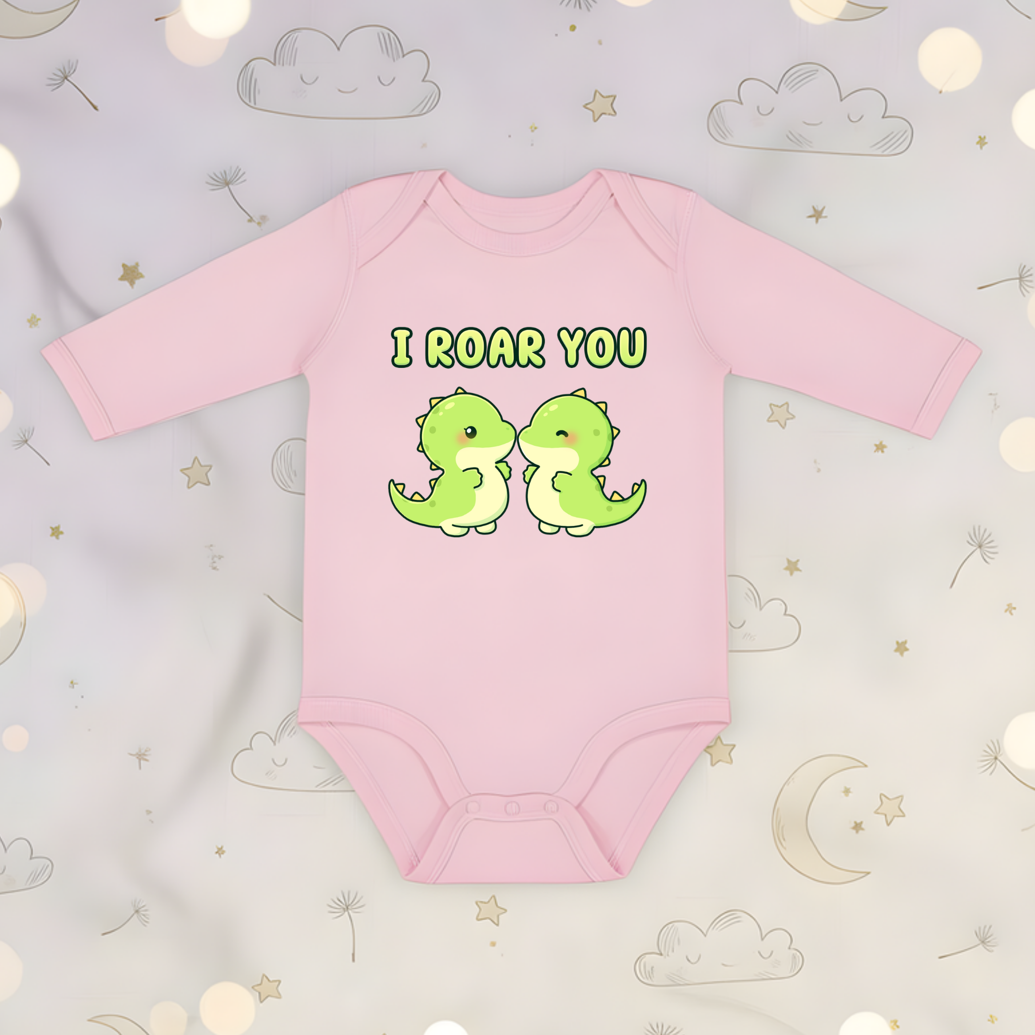 I Roar You Dinosaur Couple Long Sleeve Onesie