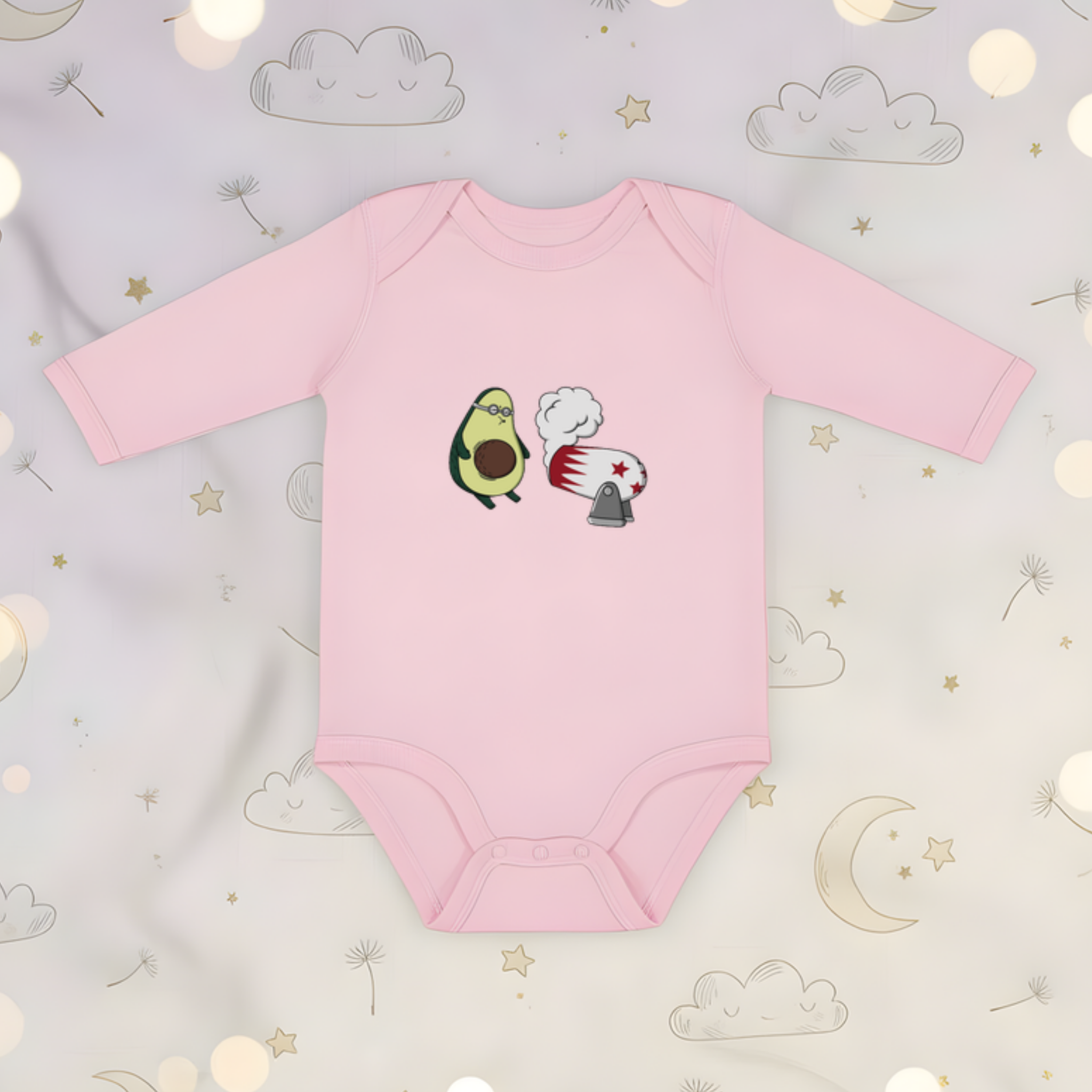 Avocado Stuntman Long Sleeve Onesie