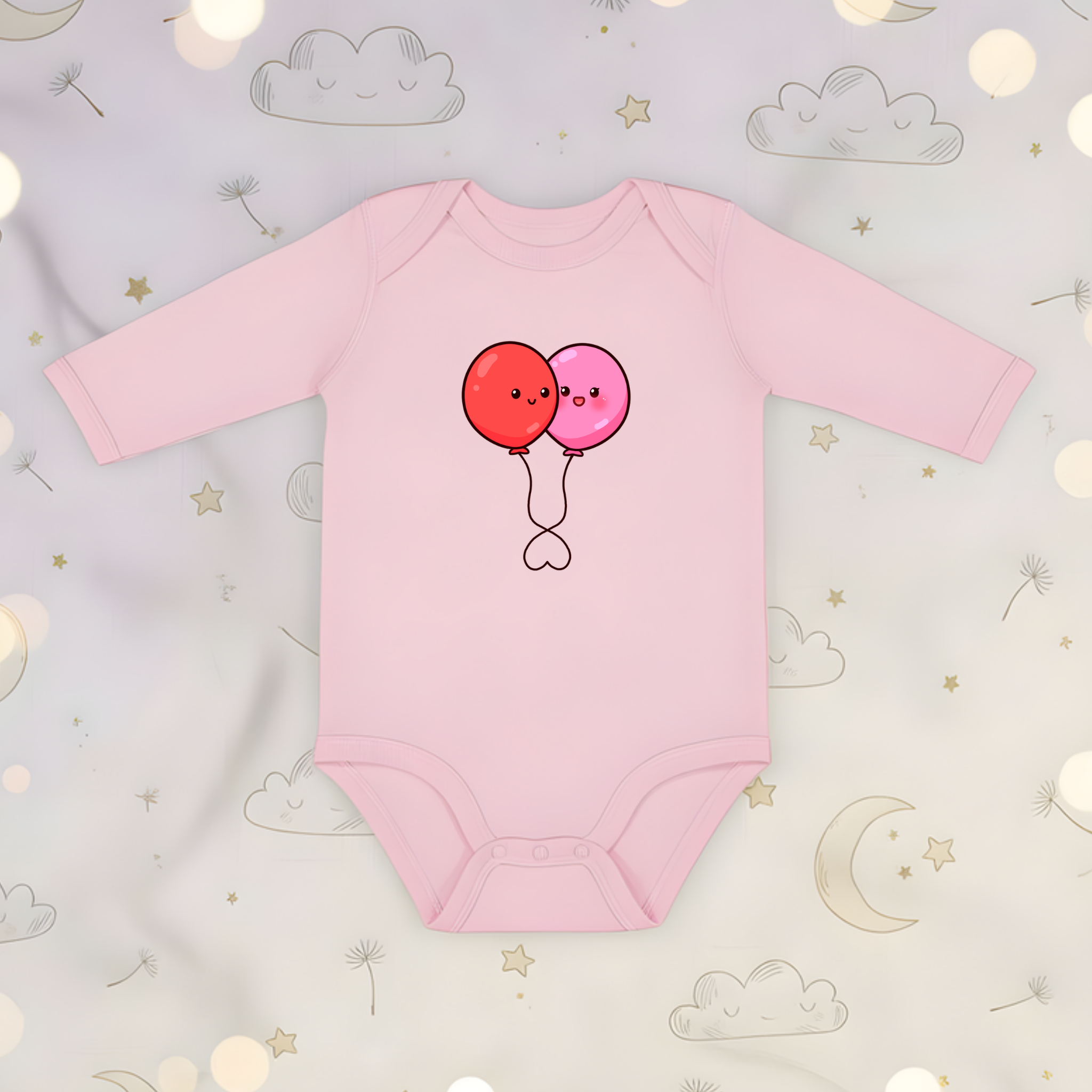 Balloon Couple Long Sleeve Onesie