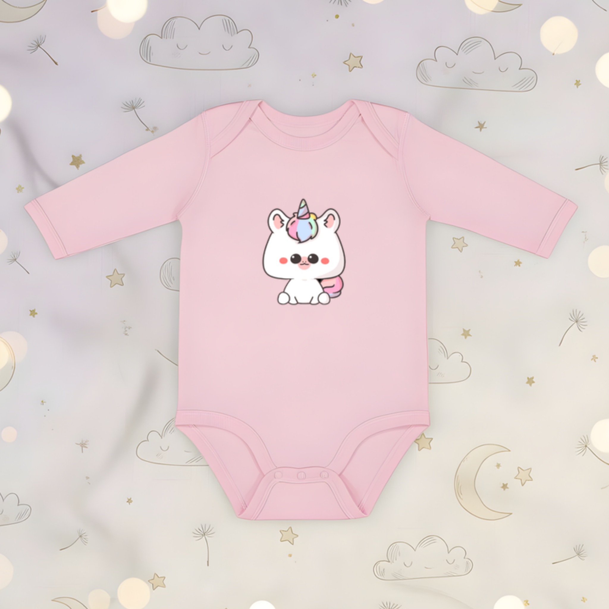 Rainbow Baby Unicorn Long Sleeve Onesie