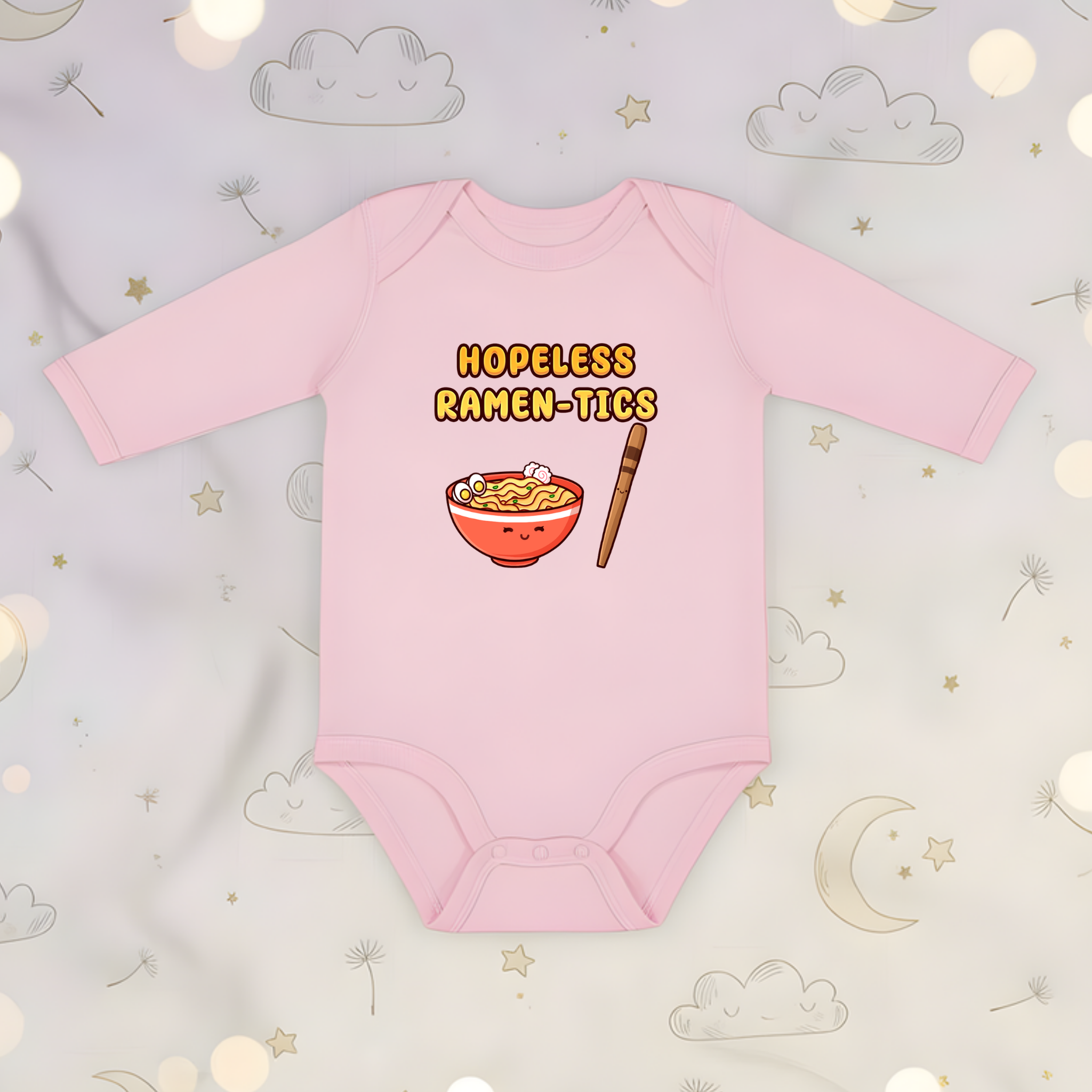 Hopeless Ramen-tics Ramen and Chopstick Couple Long Sleeve Onesie