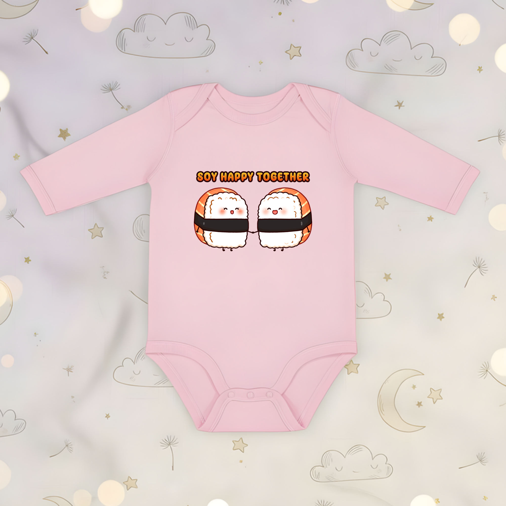 Soy Happy Together Sushi Couple Long Sleeve Onesie