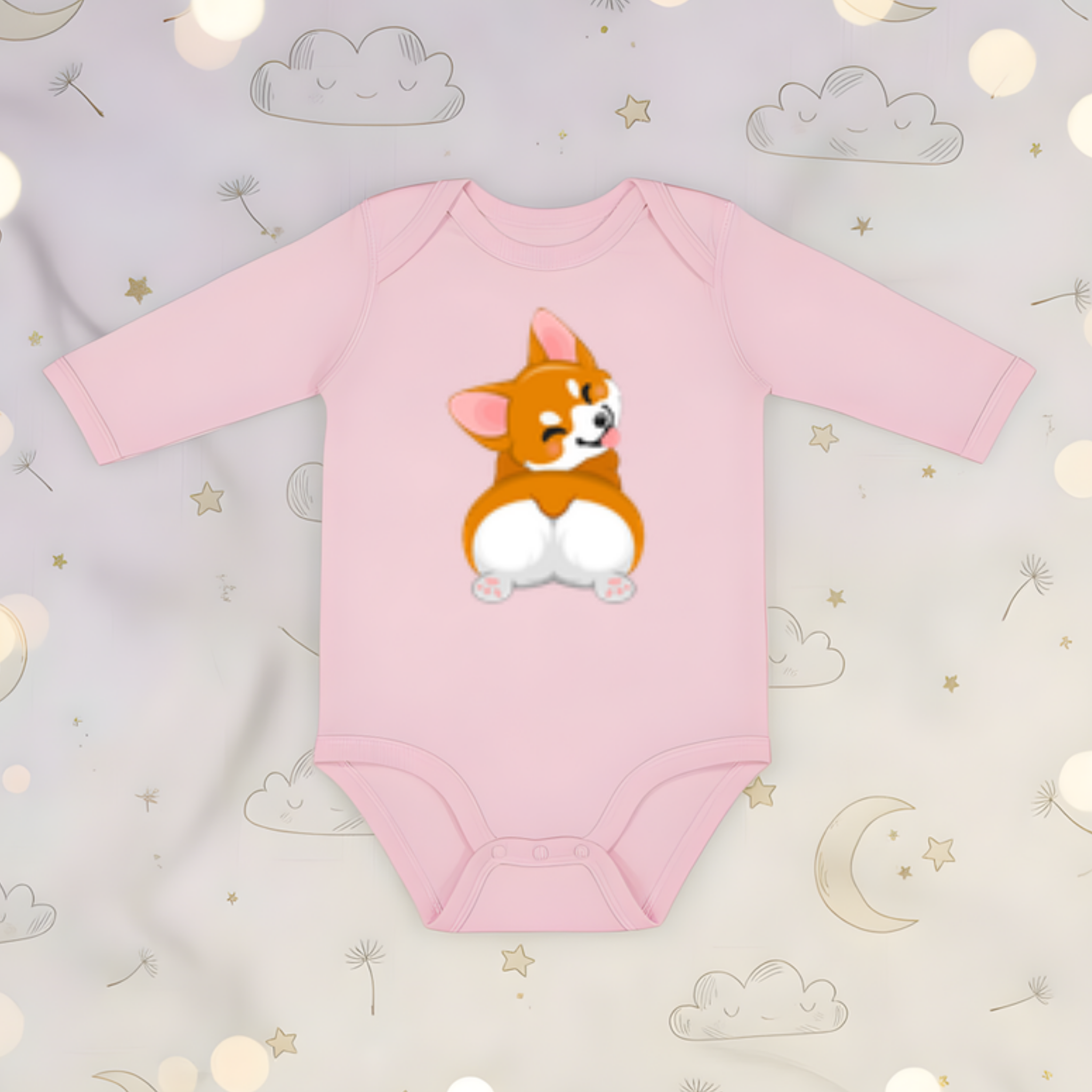 Puppy Butt Long Sleeve Onesie