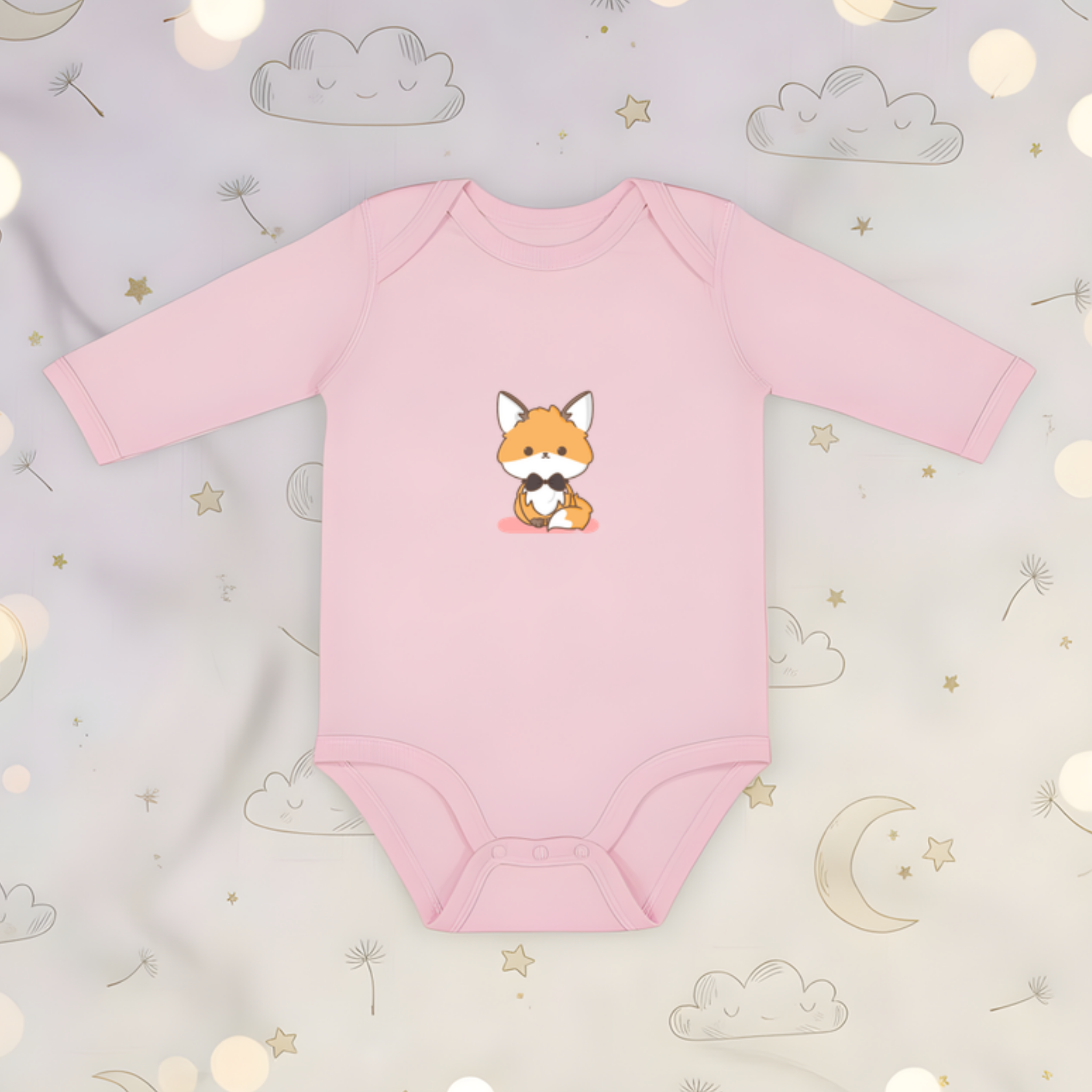 Bowtie Fox Long Sleeve Onesie