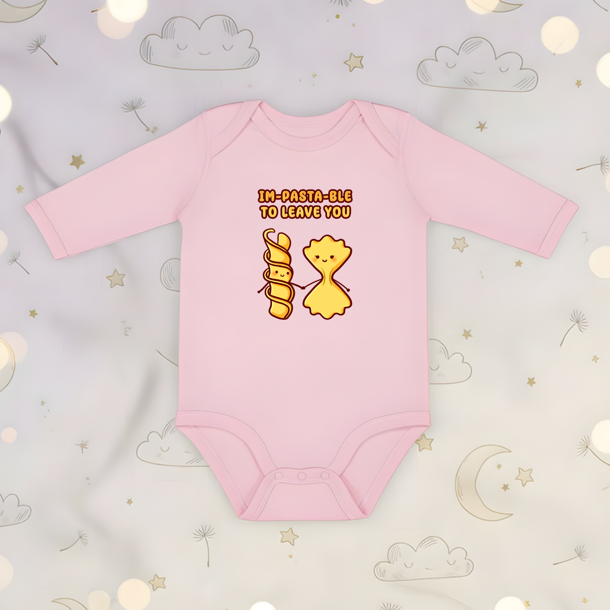 Im-Pasta-Ble to to Leave You Pasta Couple Long Sleeve Onesie
