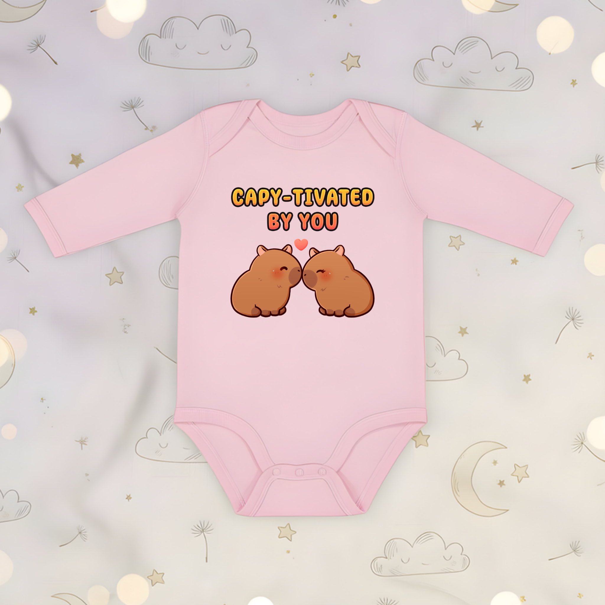 Capy-tivated by You Capybara Couple Long Sleeve Onesie