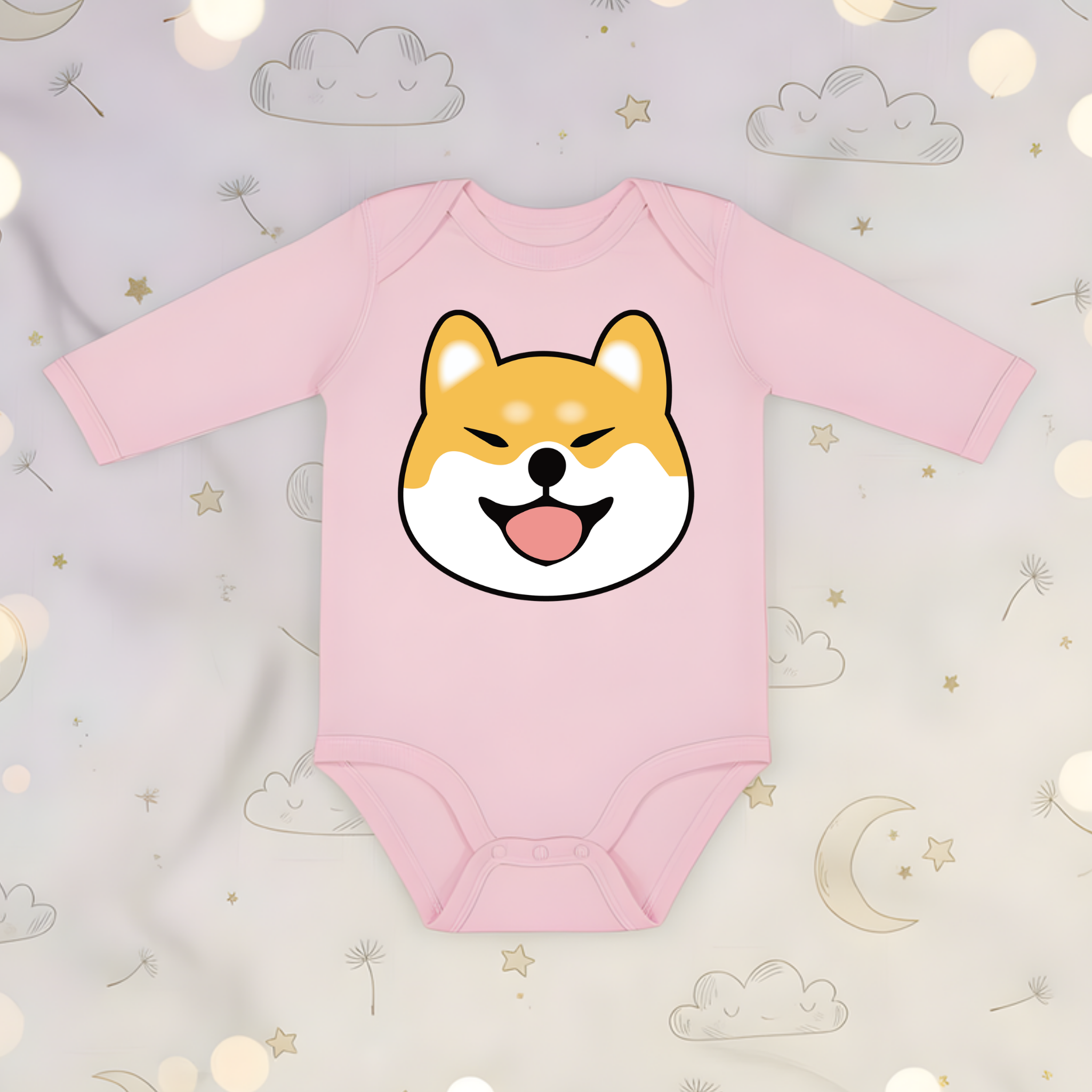 Shiba Inu Face Long Sleeve Onesie
