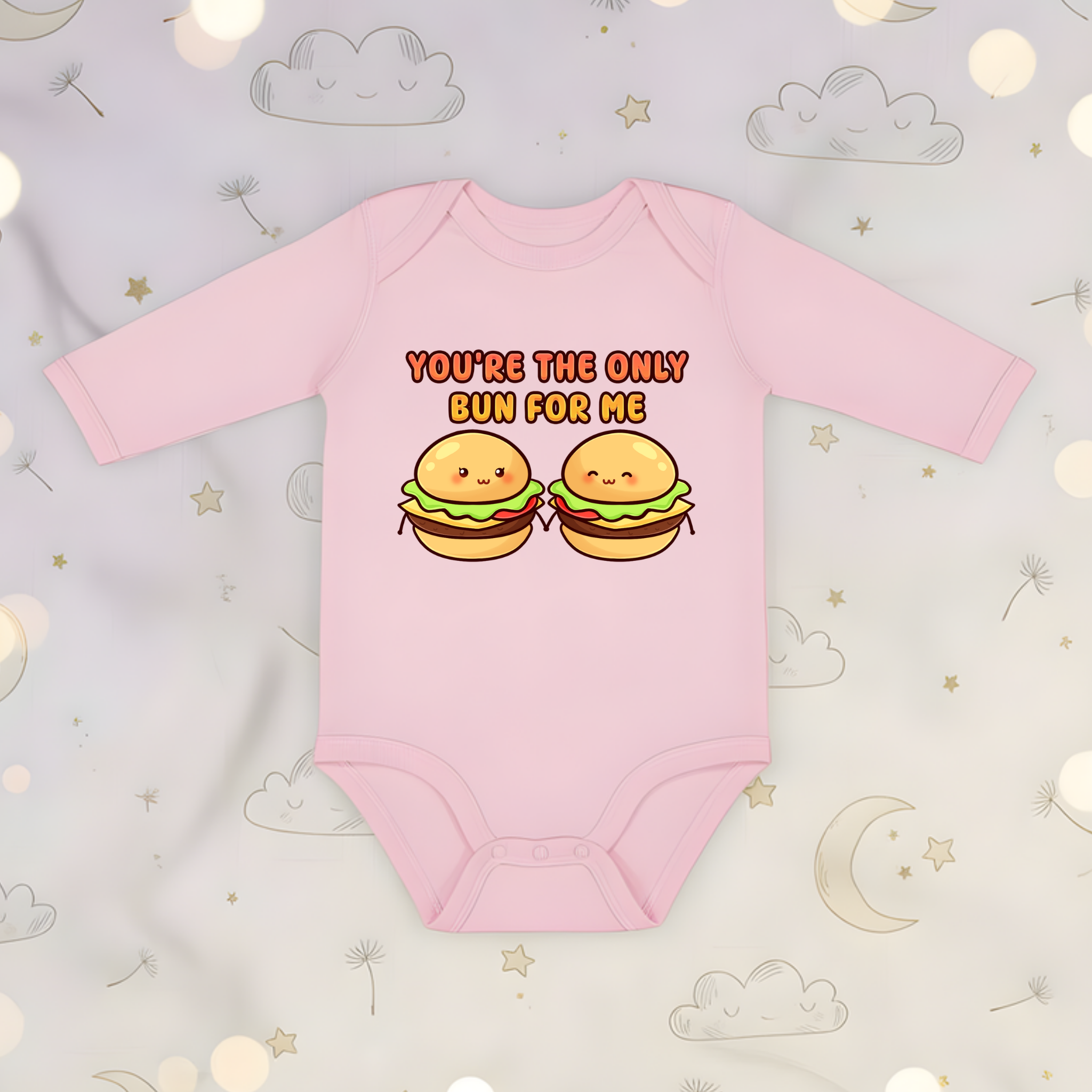 You're the Only Bun for Me Burger Couple Long Sleeve Onesie
