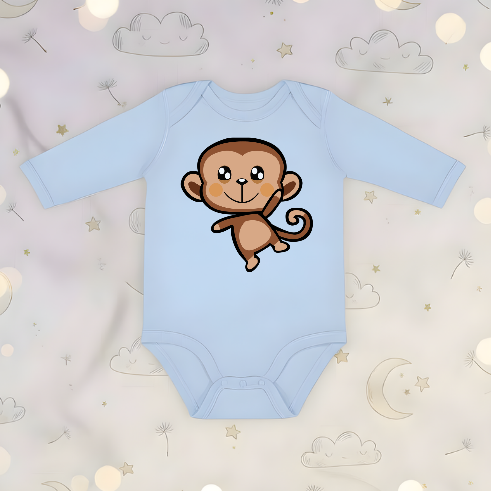 Dancing Monkey Long Sleeve Onesie