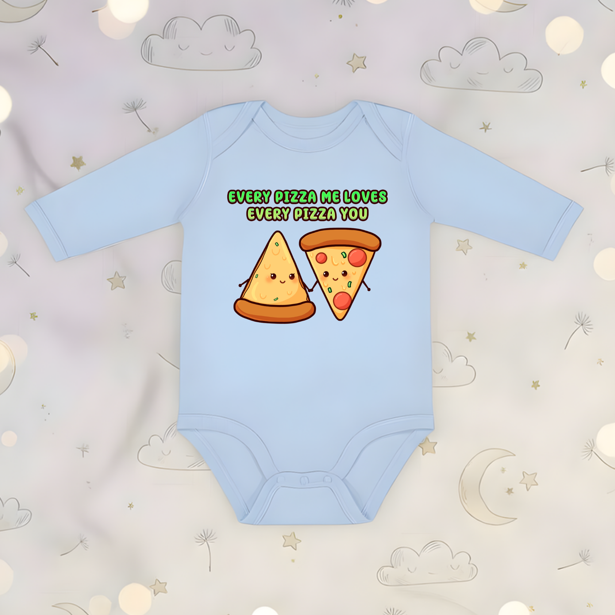 Every Pizza Me Loves Every Pizza You Pizza Couple Long Sleeve Onesie