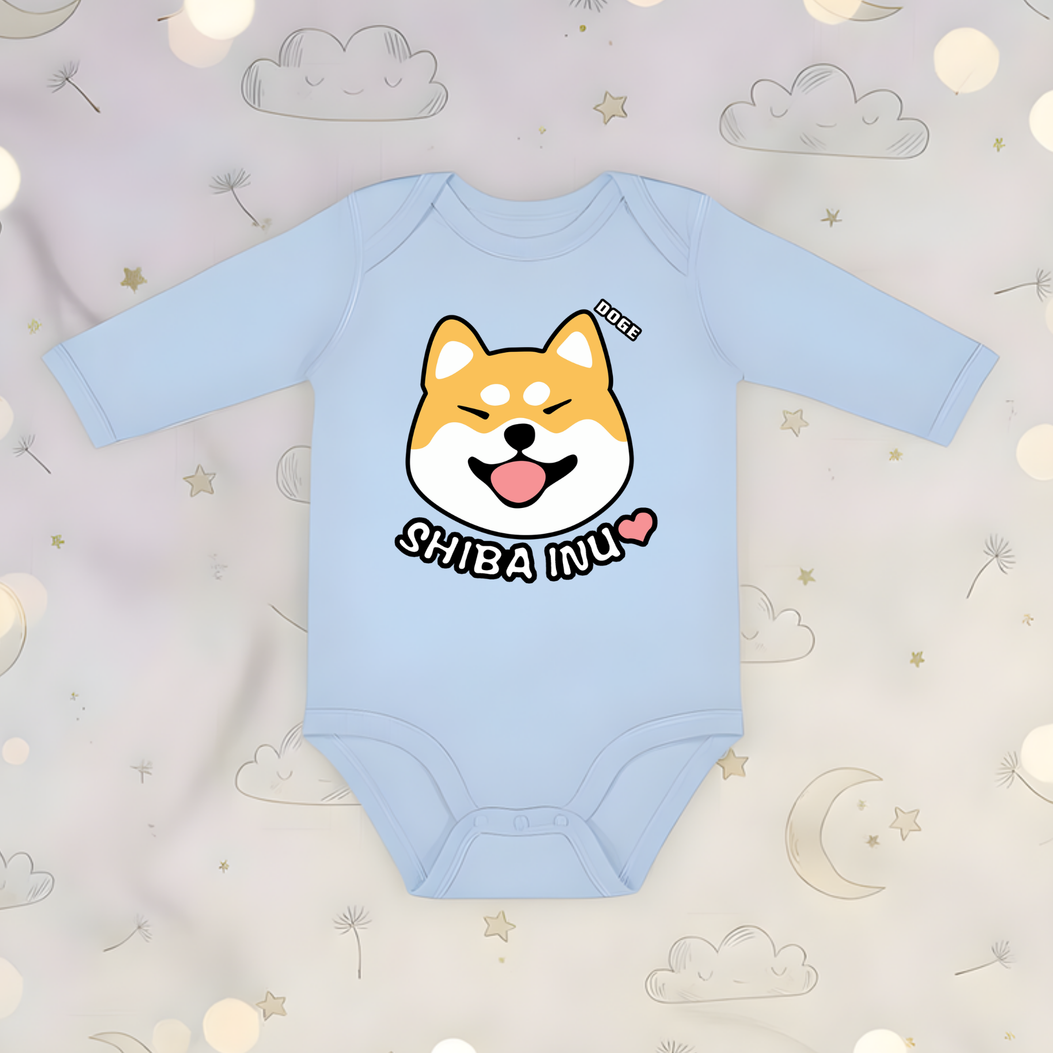 Doge Shiba Inu Face Long Sleeve Onesie