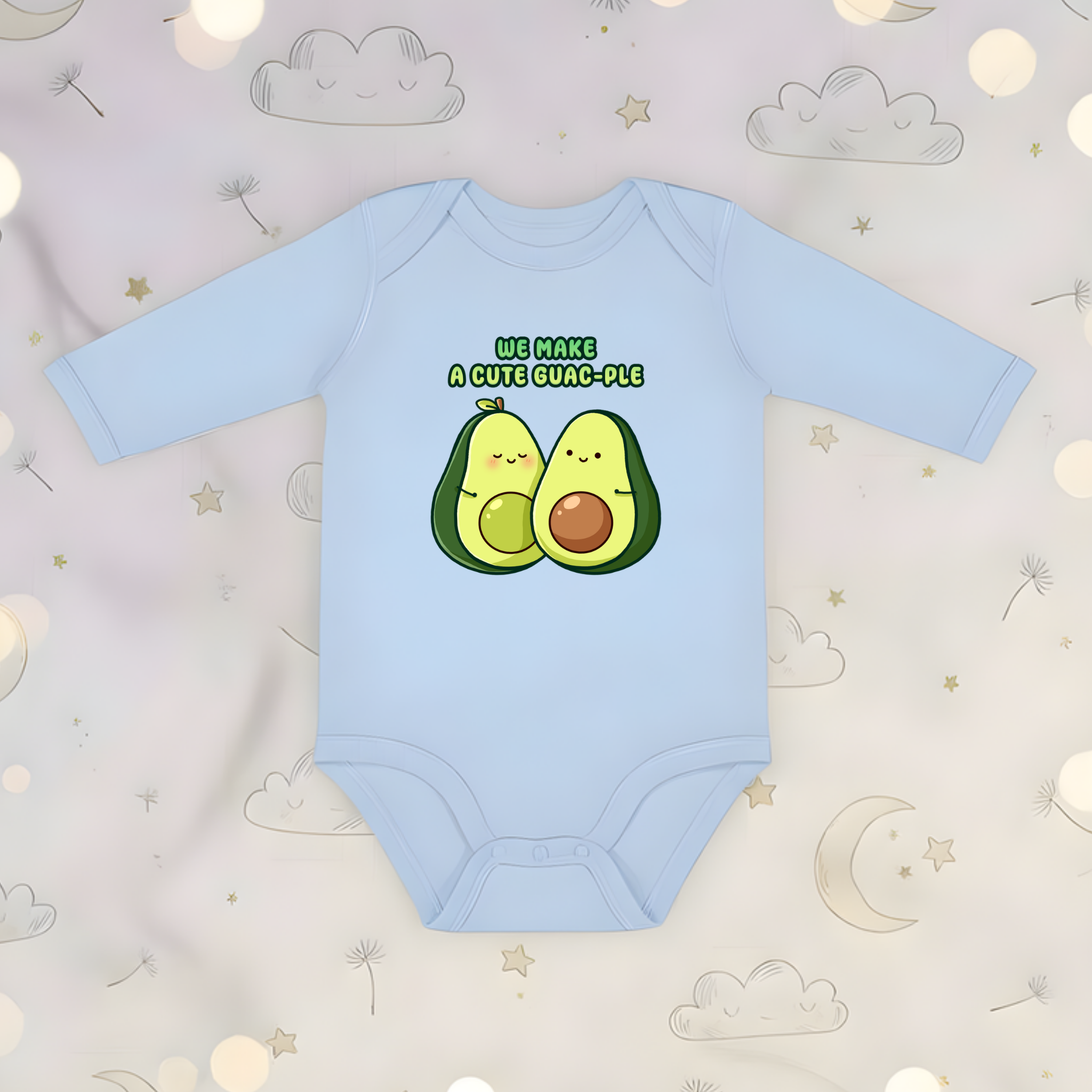 We Make a Cute Guac-ple Avocado Couple Long Sleeve Onesie