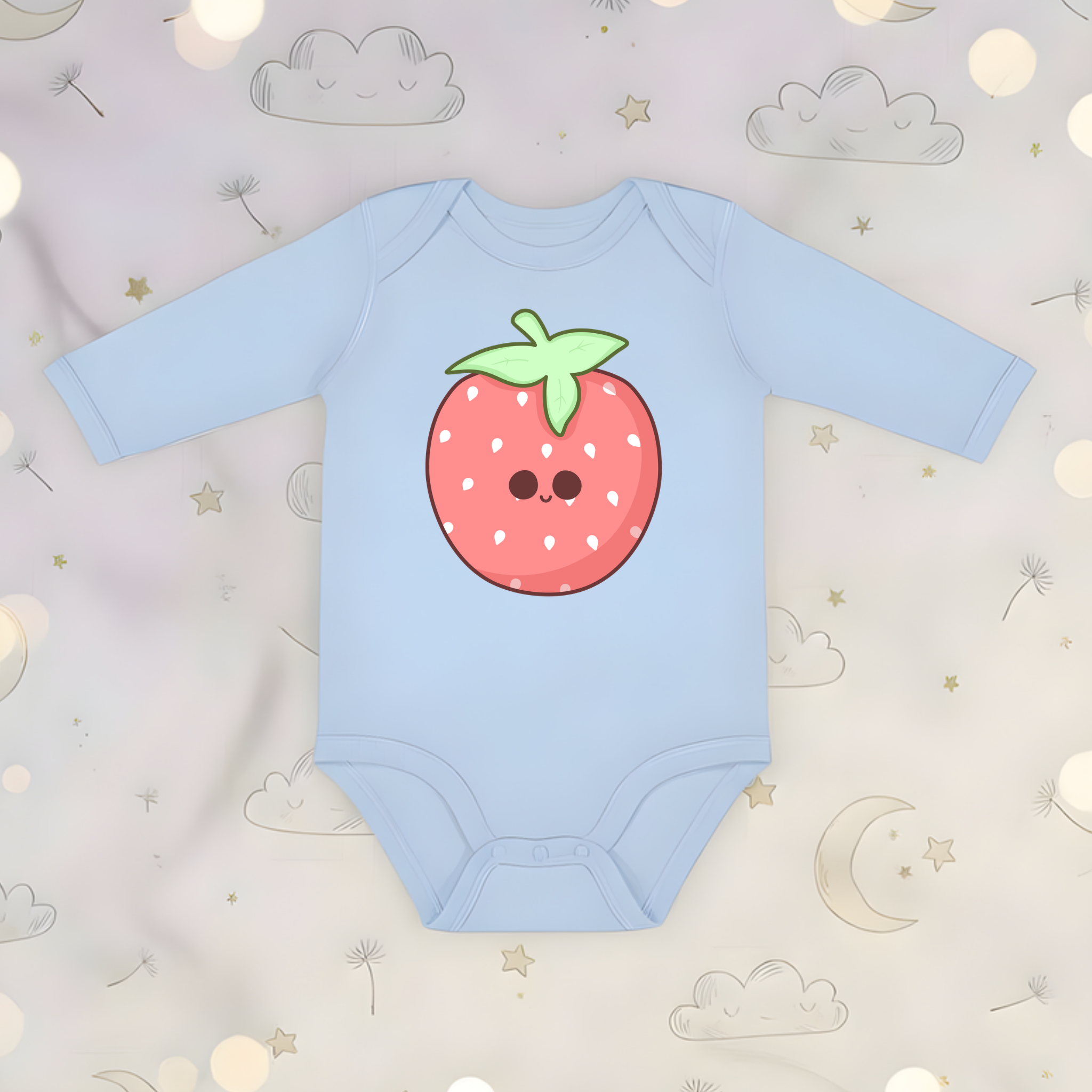 Baby Strawberry Long Sleeve Onesie