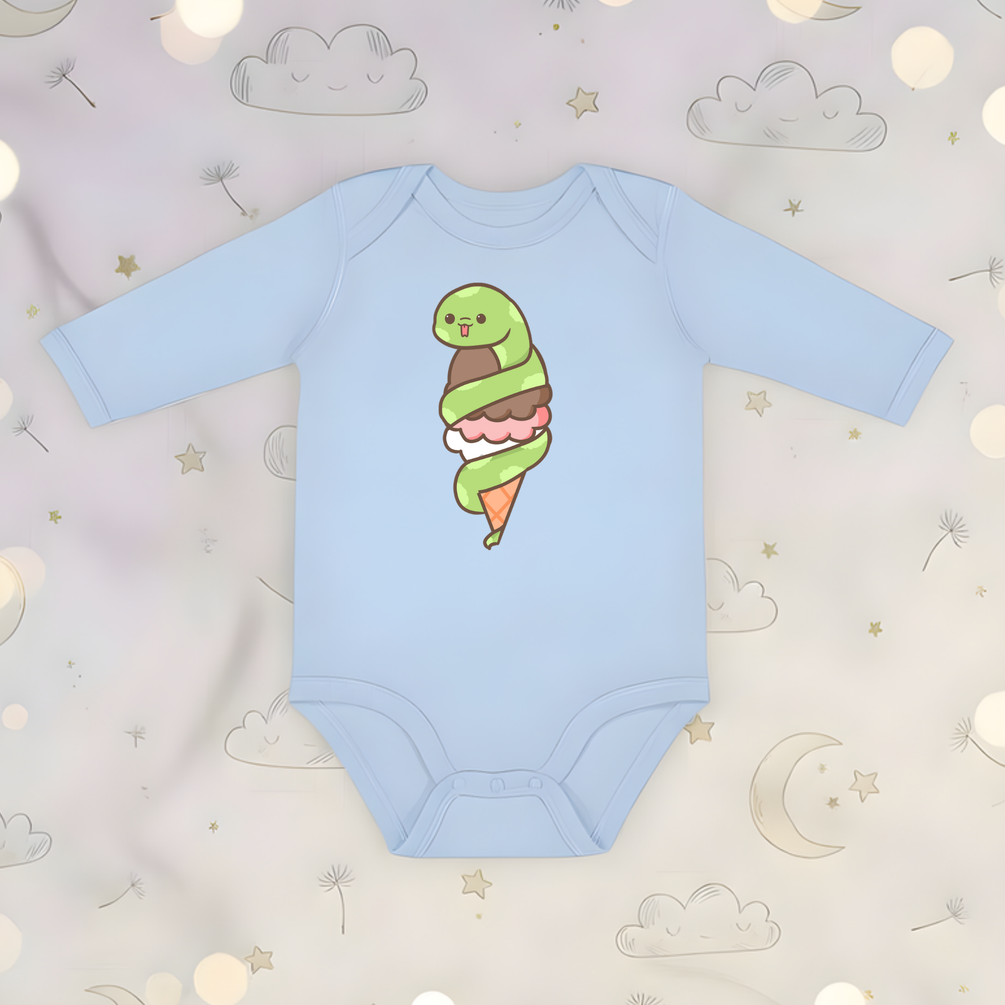 Ice Cream Snake Long Sleeve Onesie