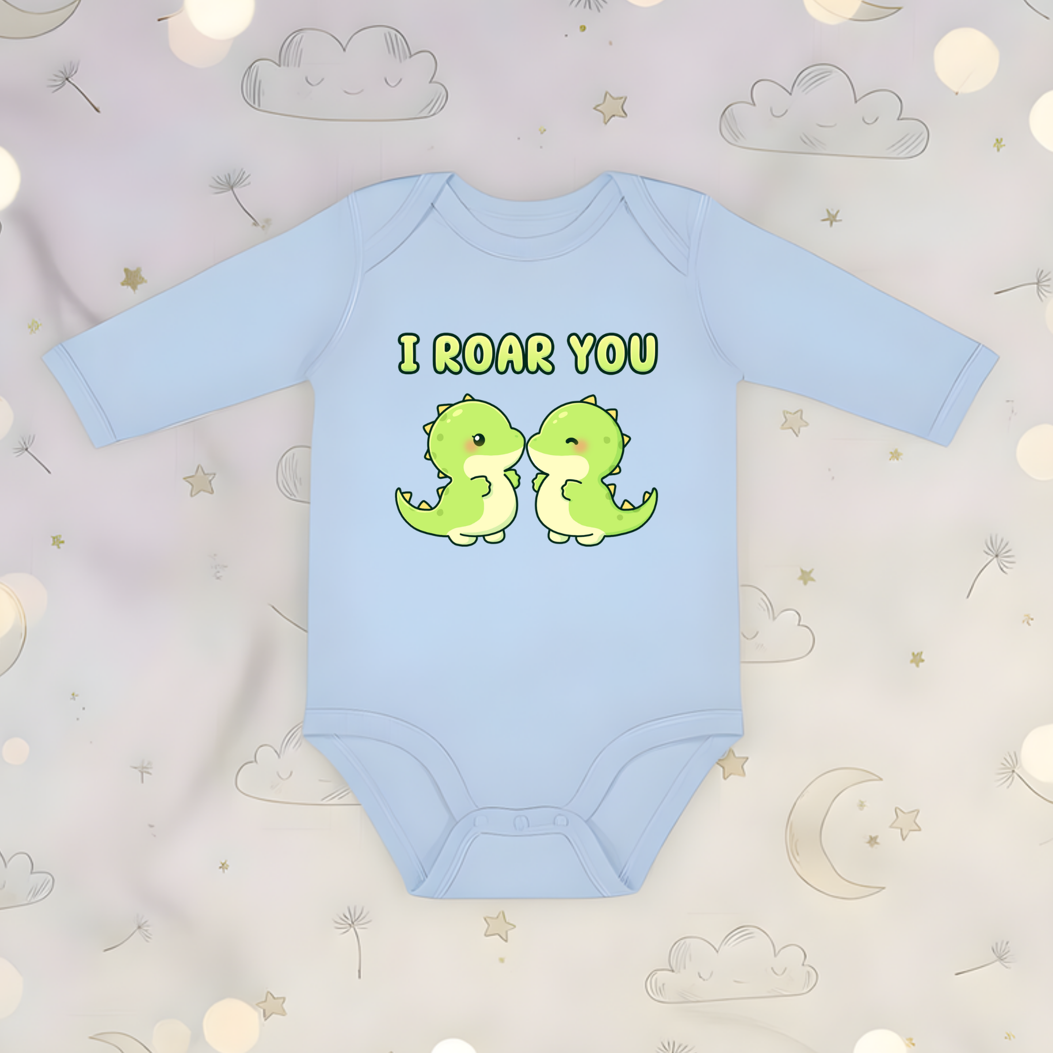 I Roar You Dinosaur Couple Long Sleeve Onesie
