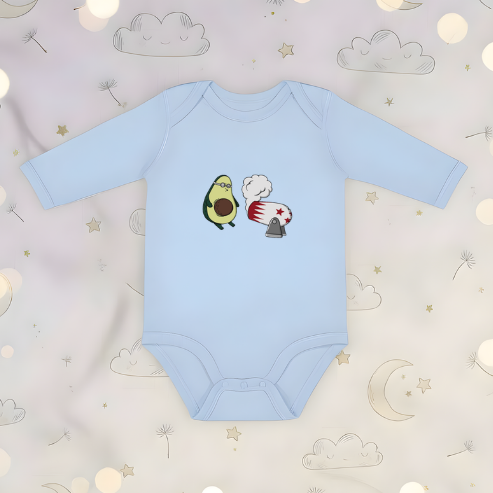 Avocado Stuntman Long Sleeve Onesie