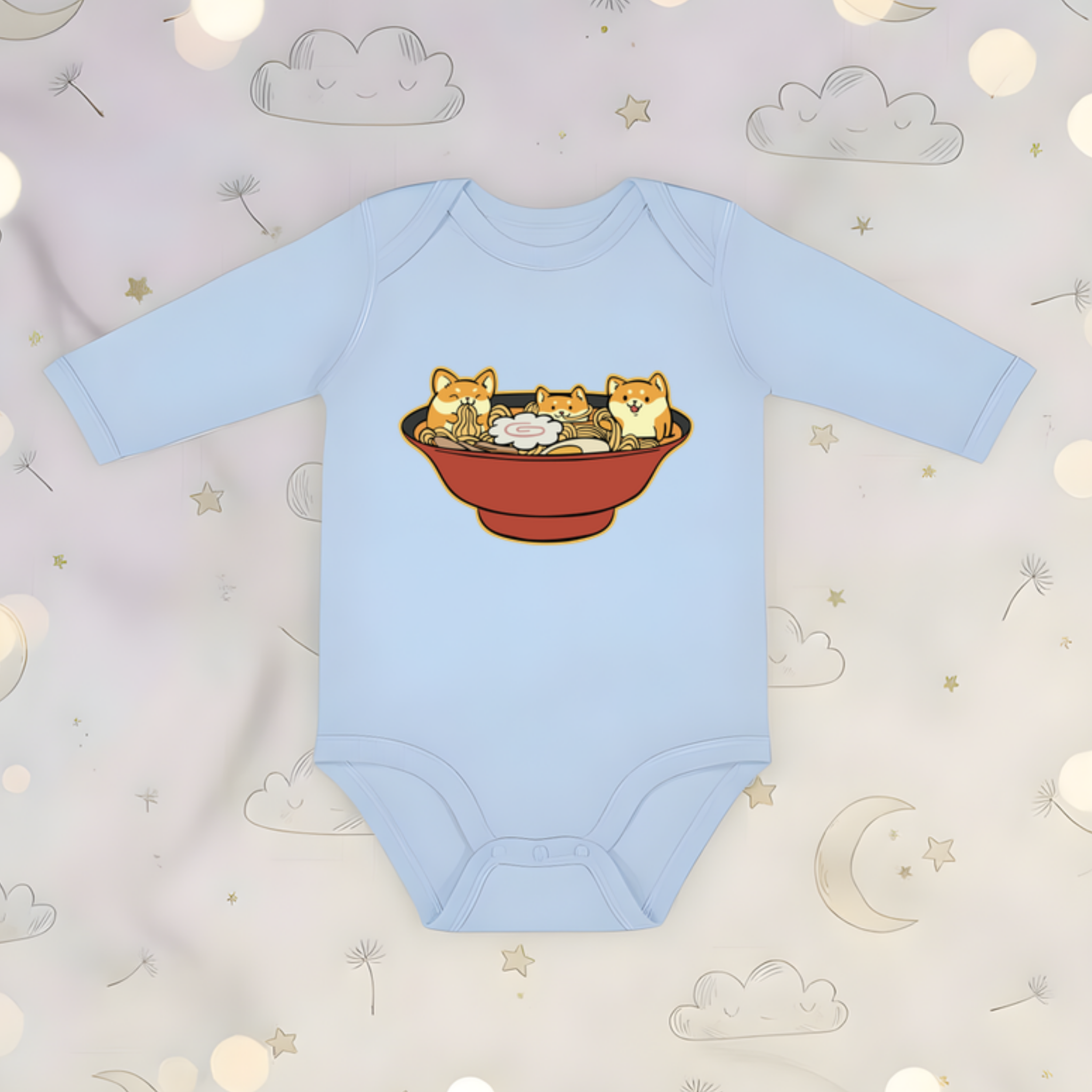 Shiba Inu Ramen Bowl Long Sleeve Onesie
