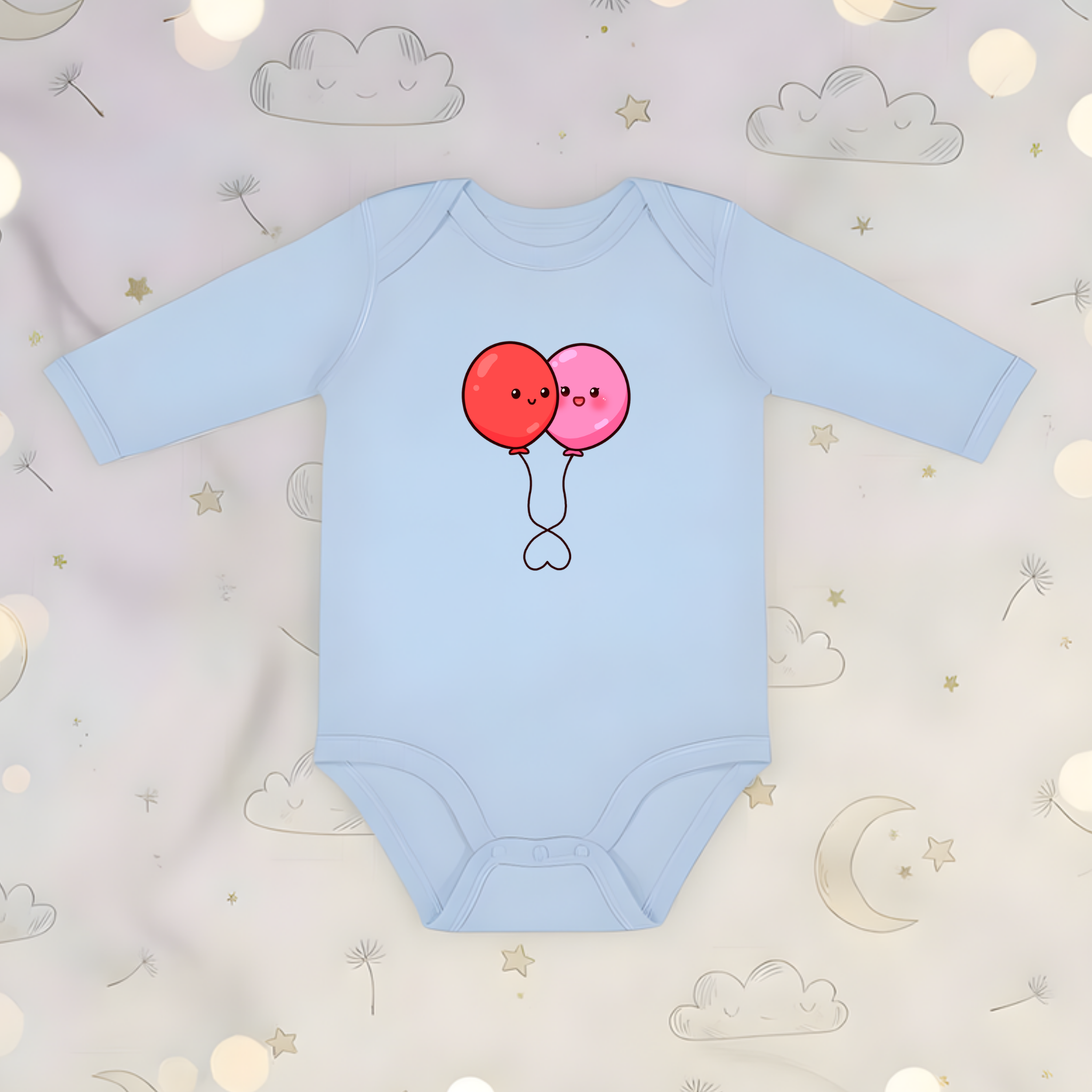 Balloon Couple Long Sleeve Onesie