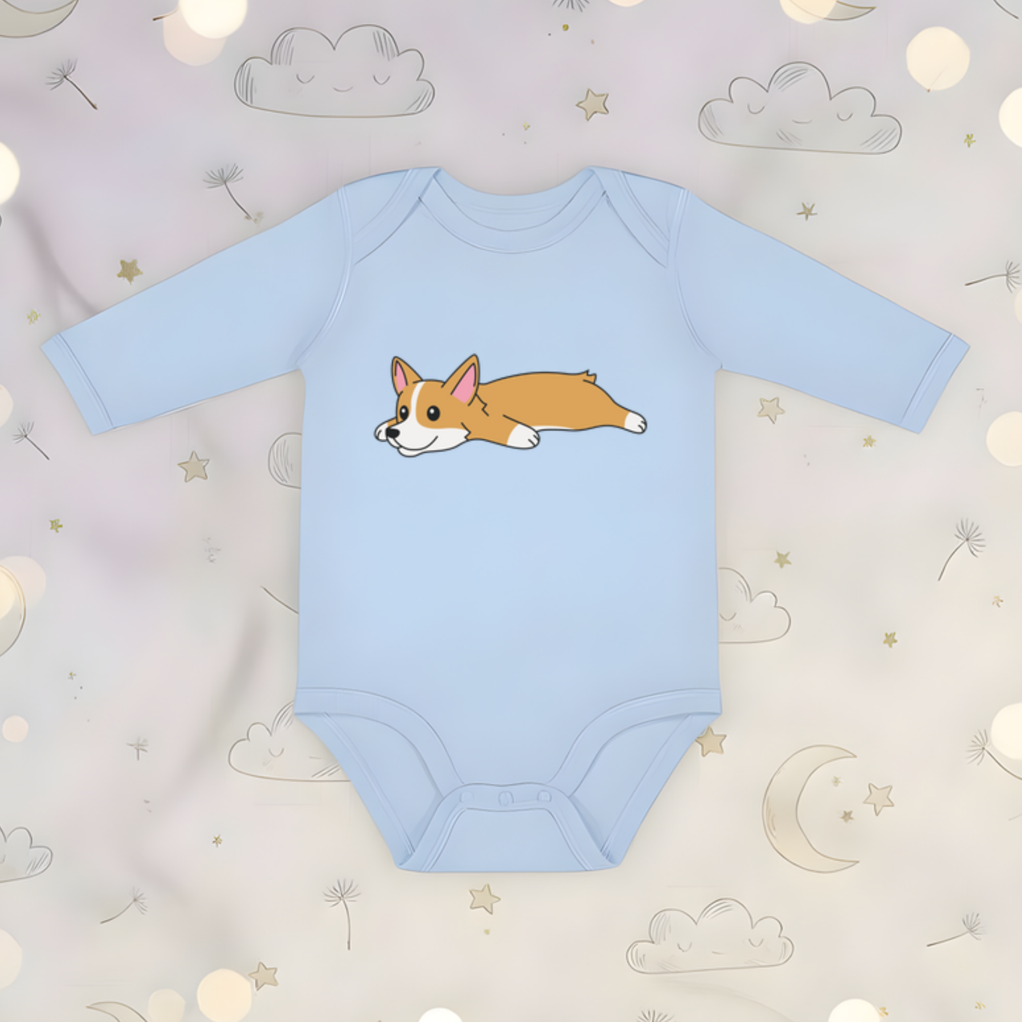 Tired Dog Long Sleeve Onesie