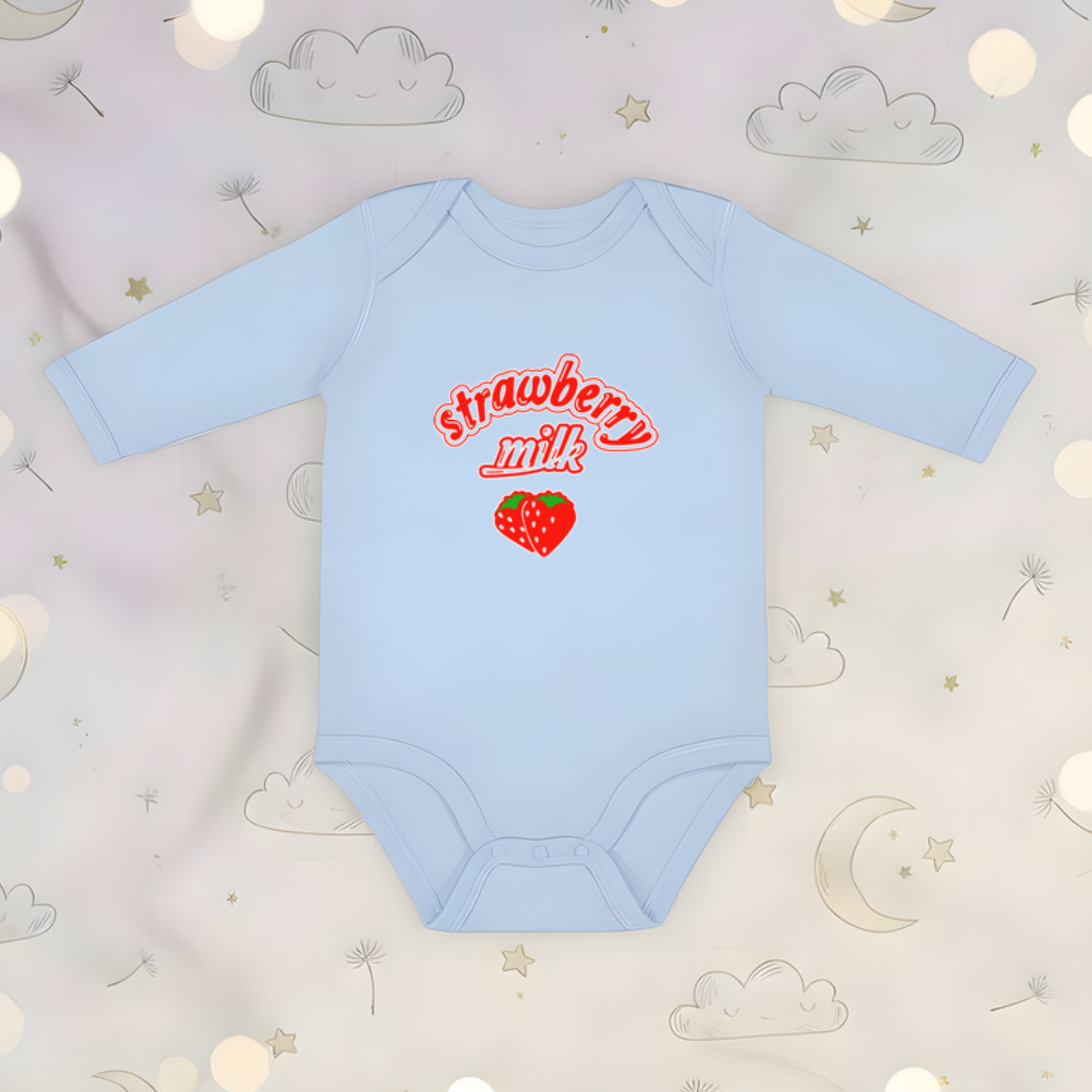 Strawberry Milk Long Sleeve Onesie