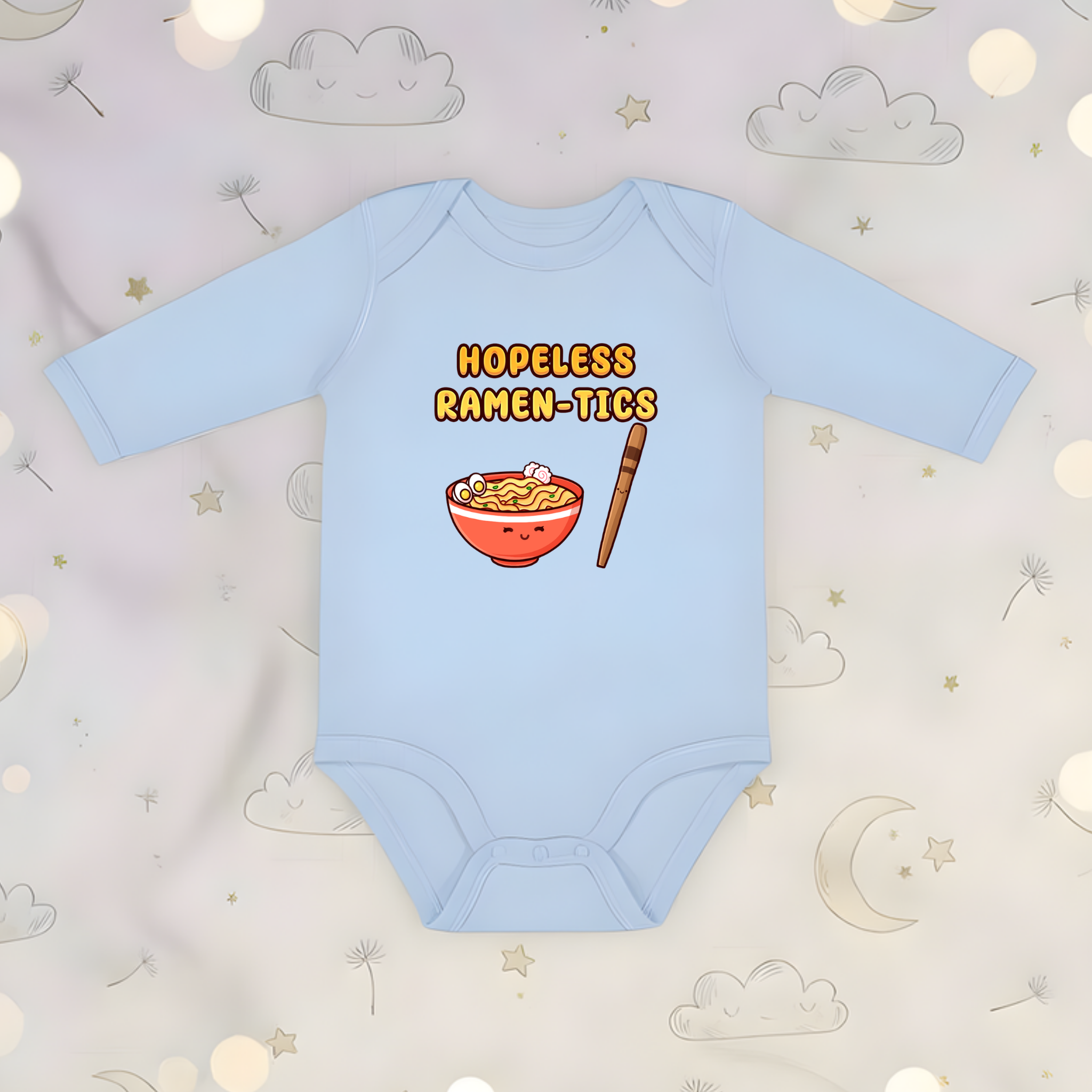 Hopeless Ramen-tics Ramen and Chopstick Couple Long Sleeve Onesie