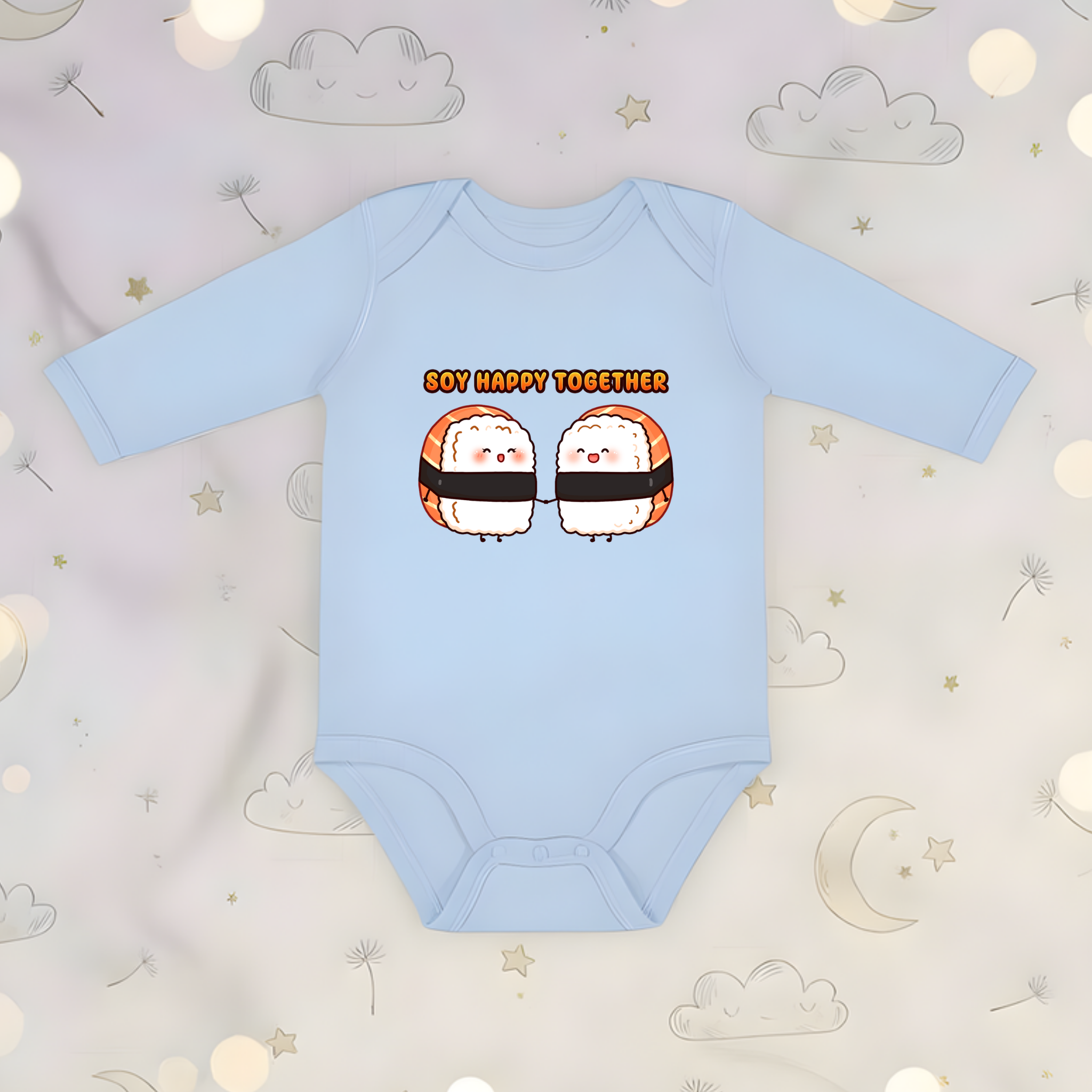 Soy Happy Together Sushi Couple Long Sleeve Onesie