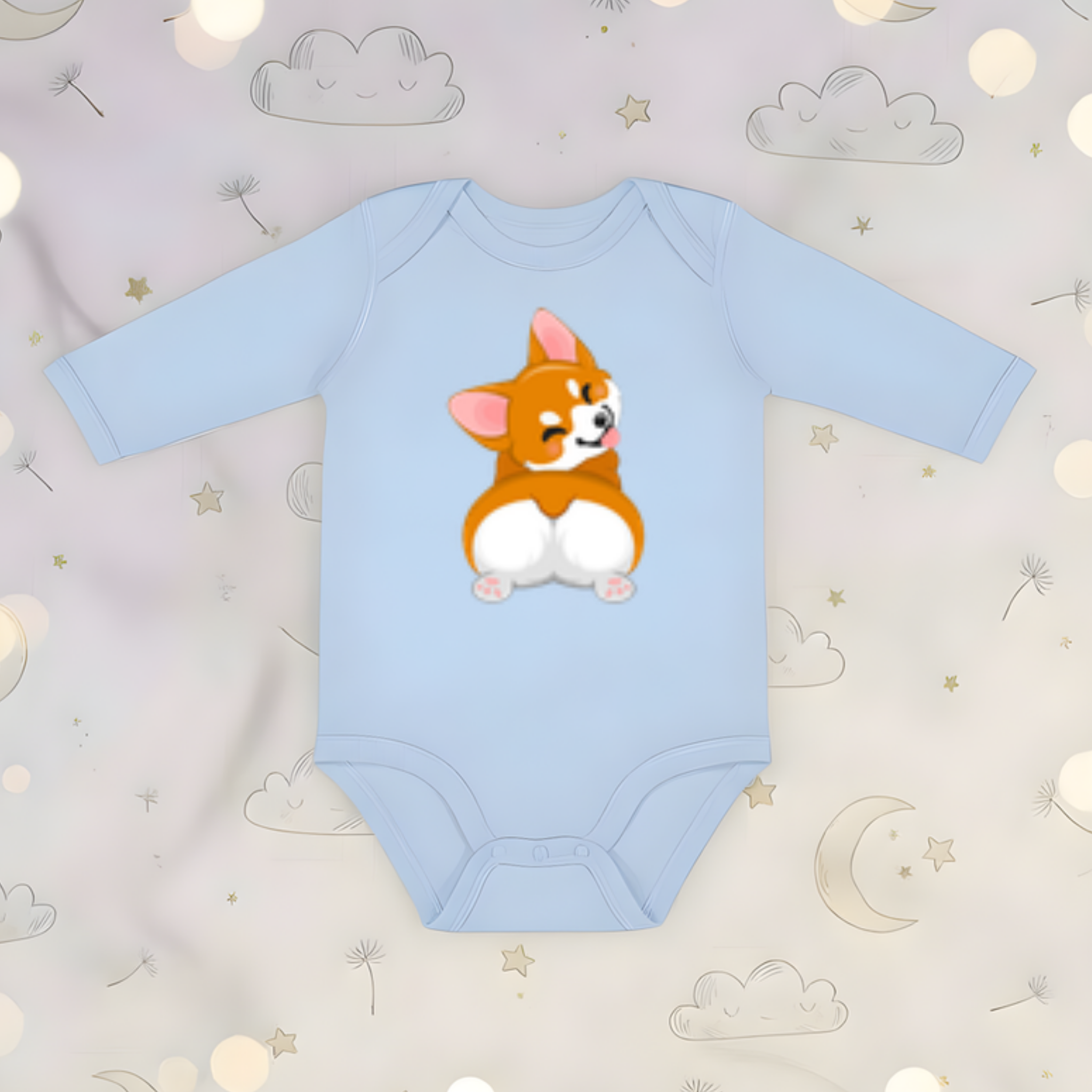 Puppy Butt Long Sleeve Onesie