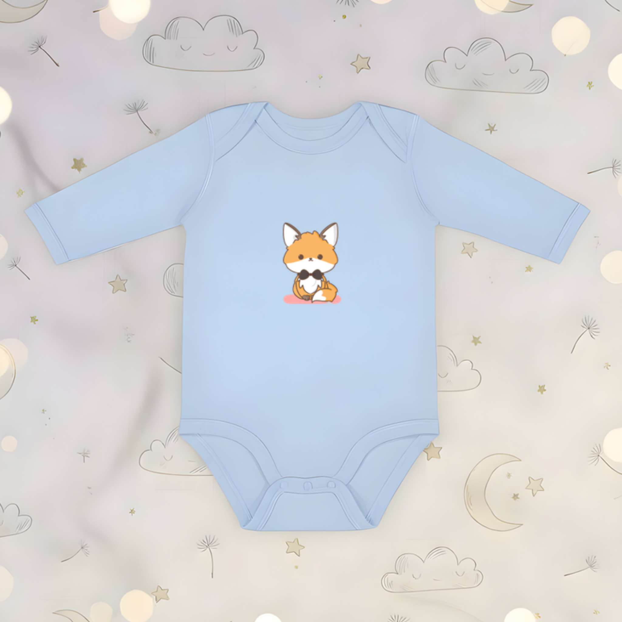 Bowtie Fox Long Sleeve Onesie