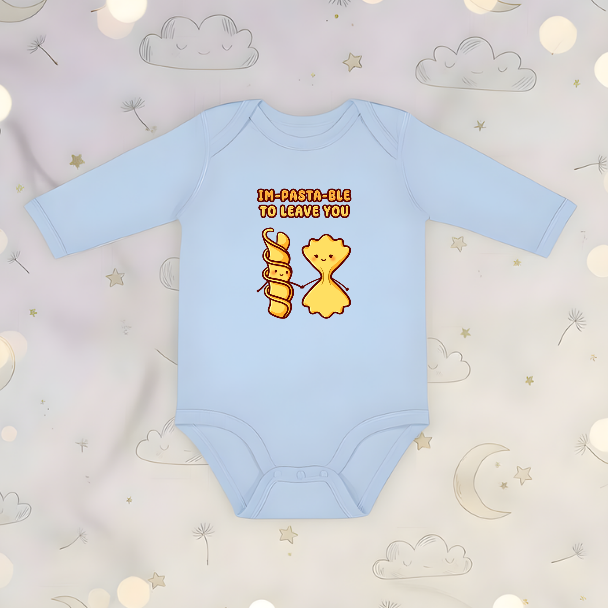 Im-Pasta-Ble to to Leave You Pasta Couple Long Sleeve Onesie