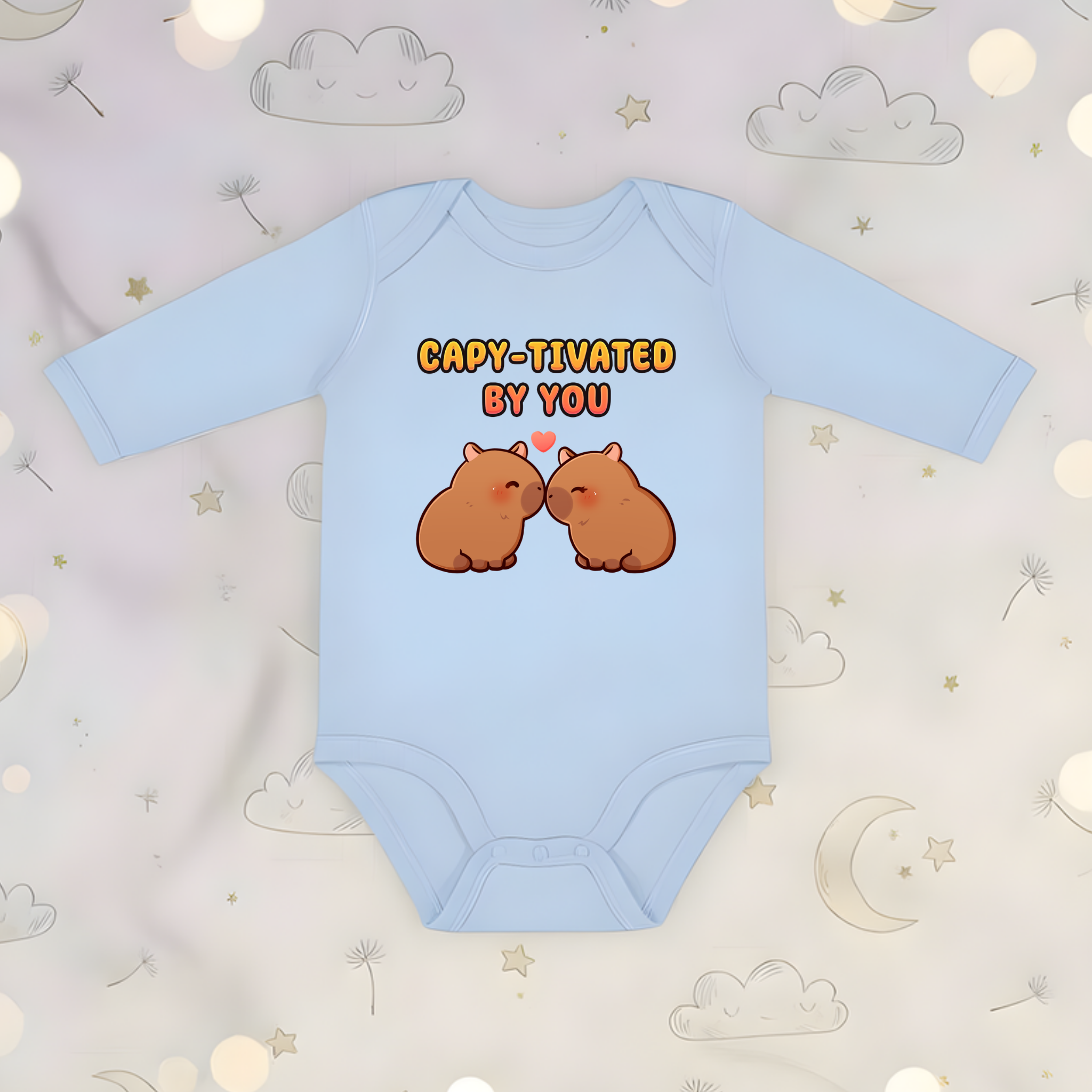 Capy-tivated by You Capybara Couple Long Sleeve Onesie