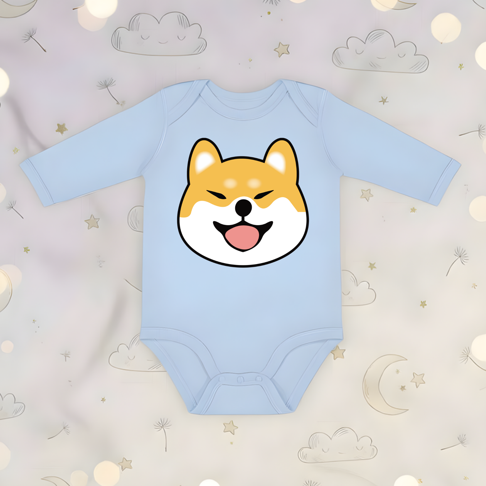Shiba Inu Face Long Sleeve Onesie