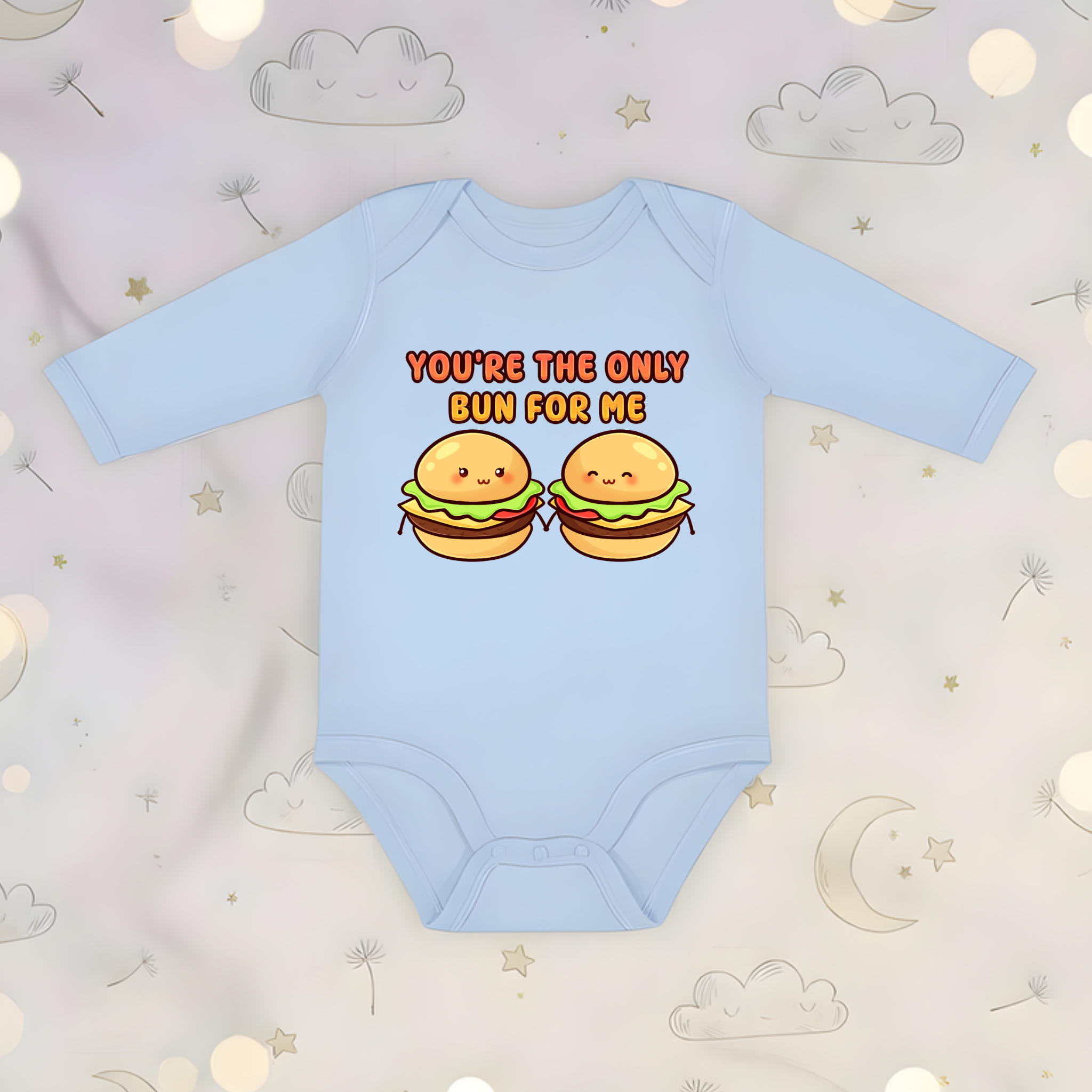 You're the Only Bun for Me Burger Couple Long Sleeve Onesie