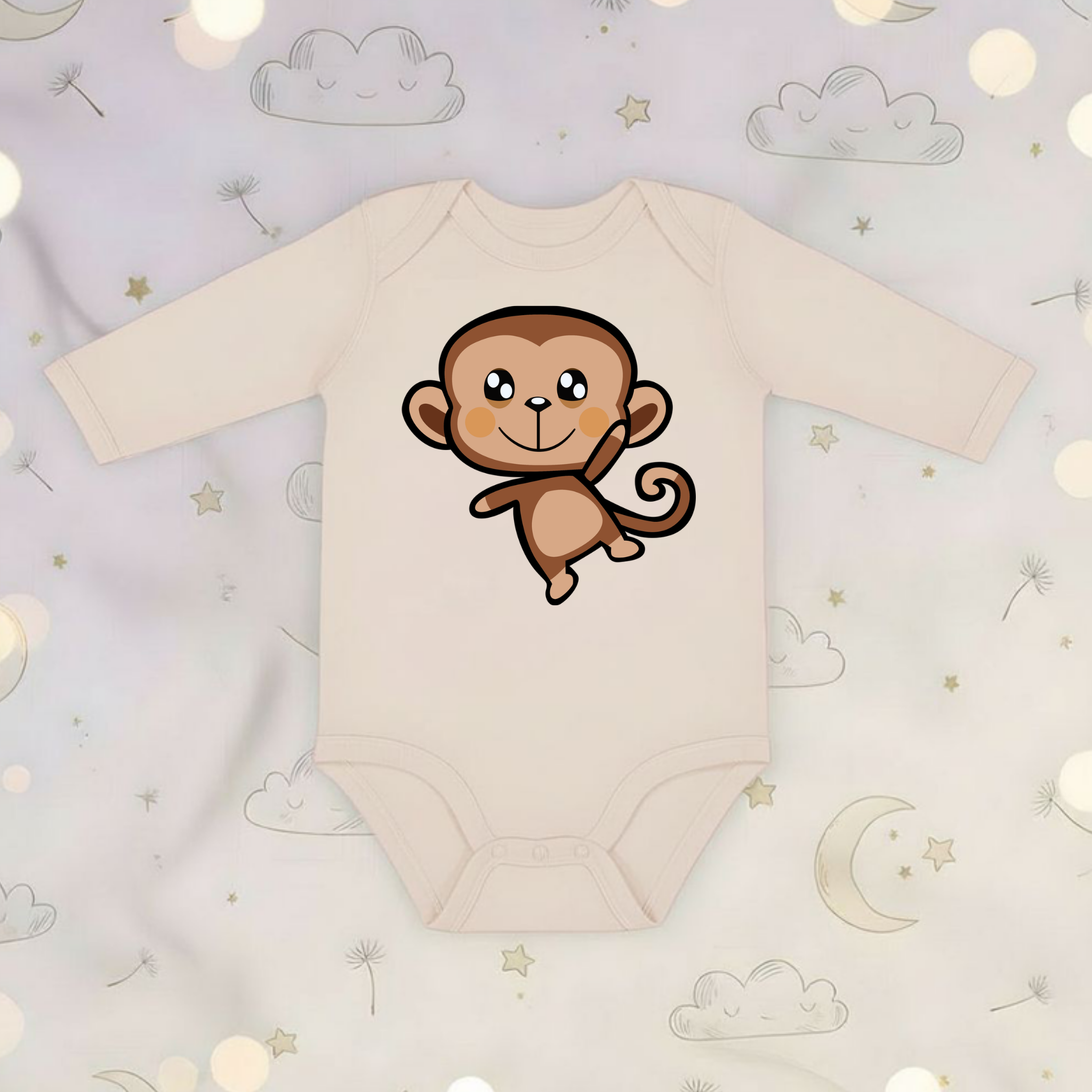 Dancing Monkey Long Sleeve Onesie