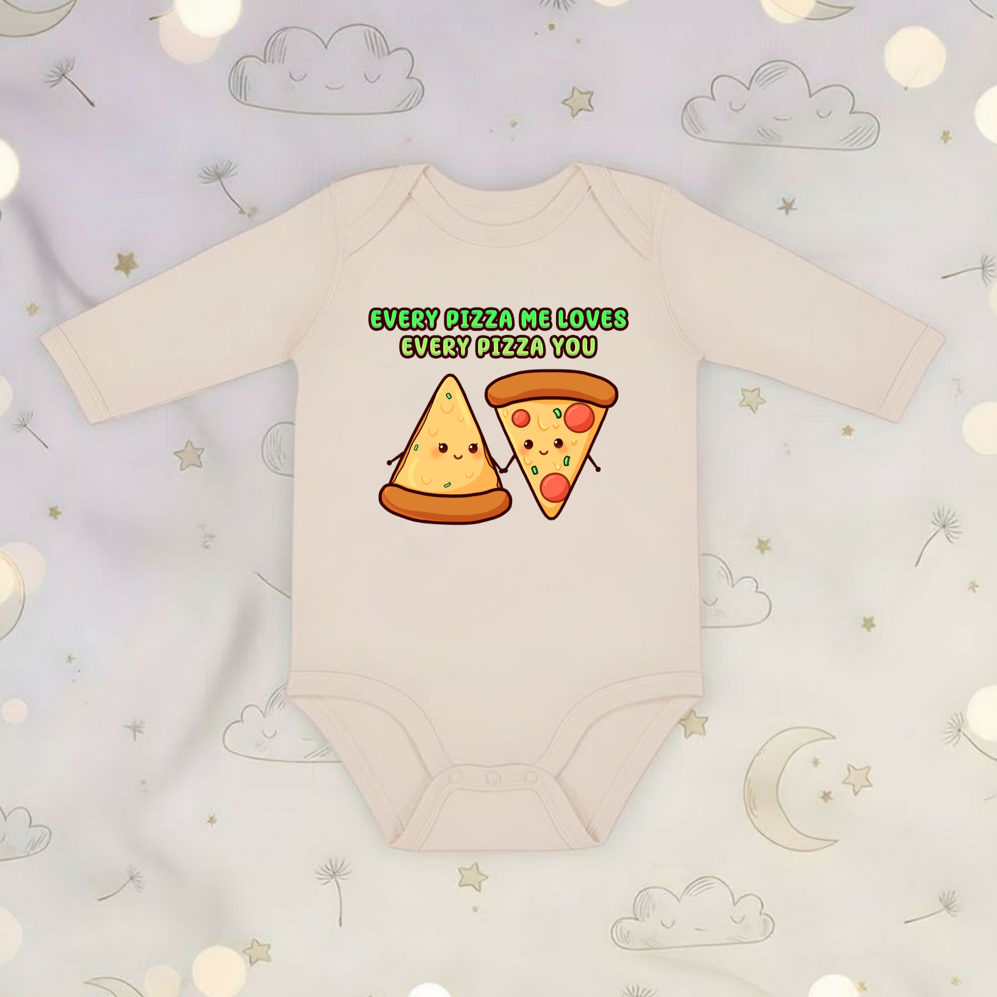 Every Pizza Me Loves Every Pizza You Pizza Couple Long Sleeve Onesie