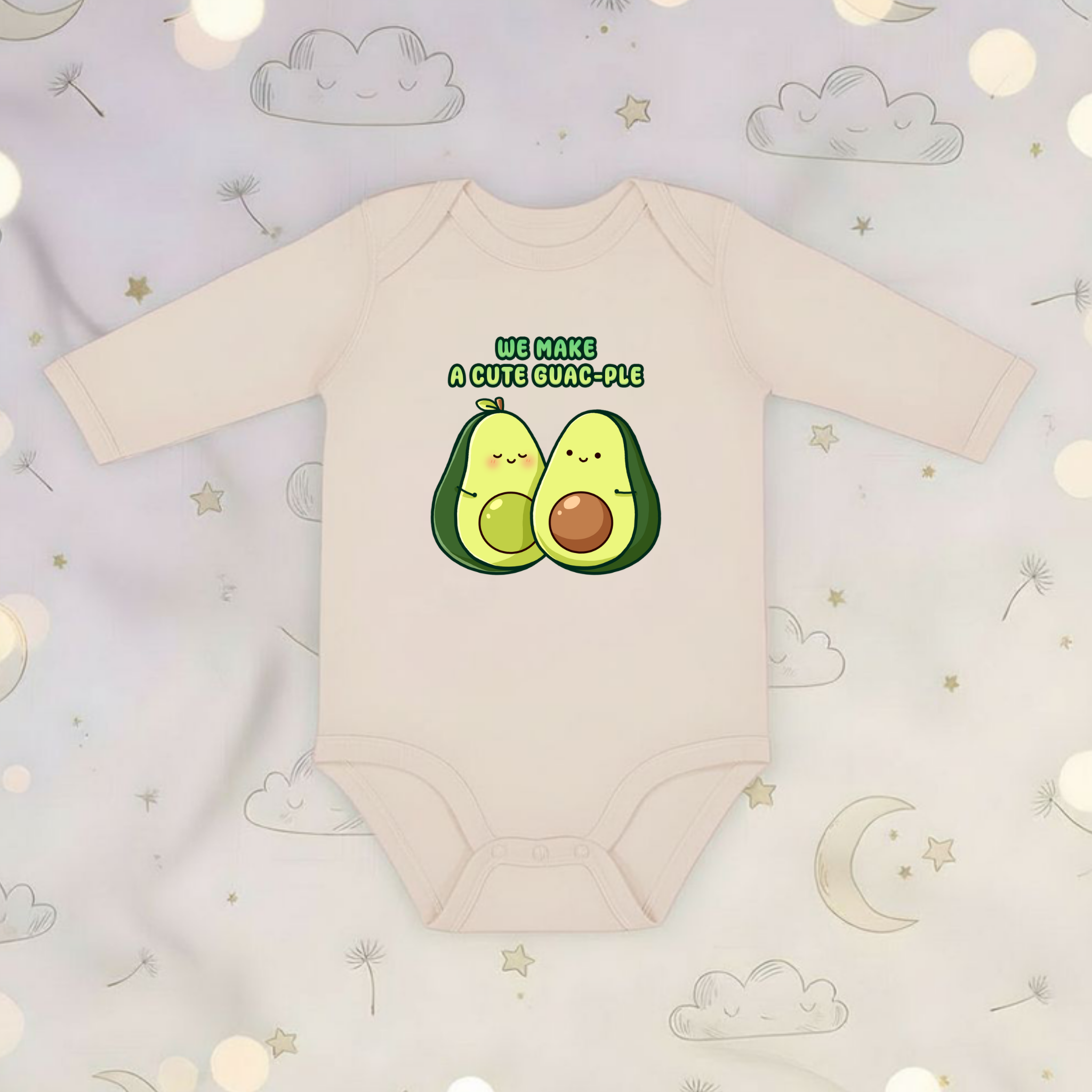 We Make a Cute Guac-ple Avocado Couple Long Sleeve Onesie