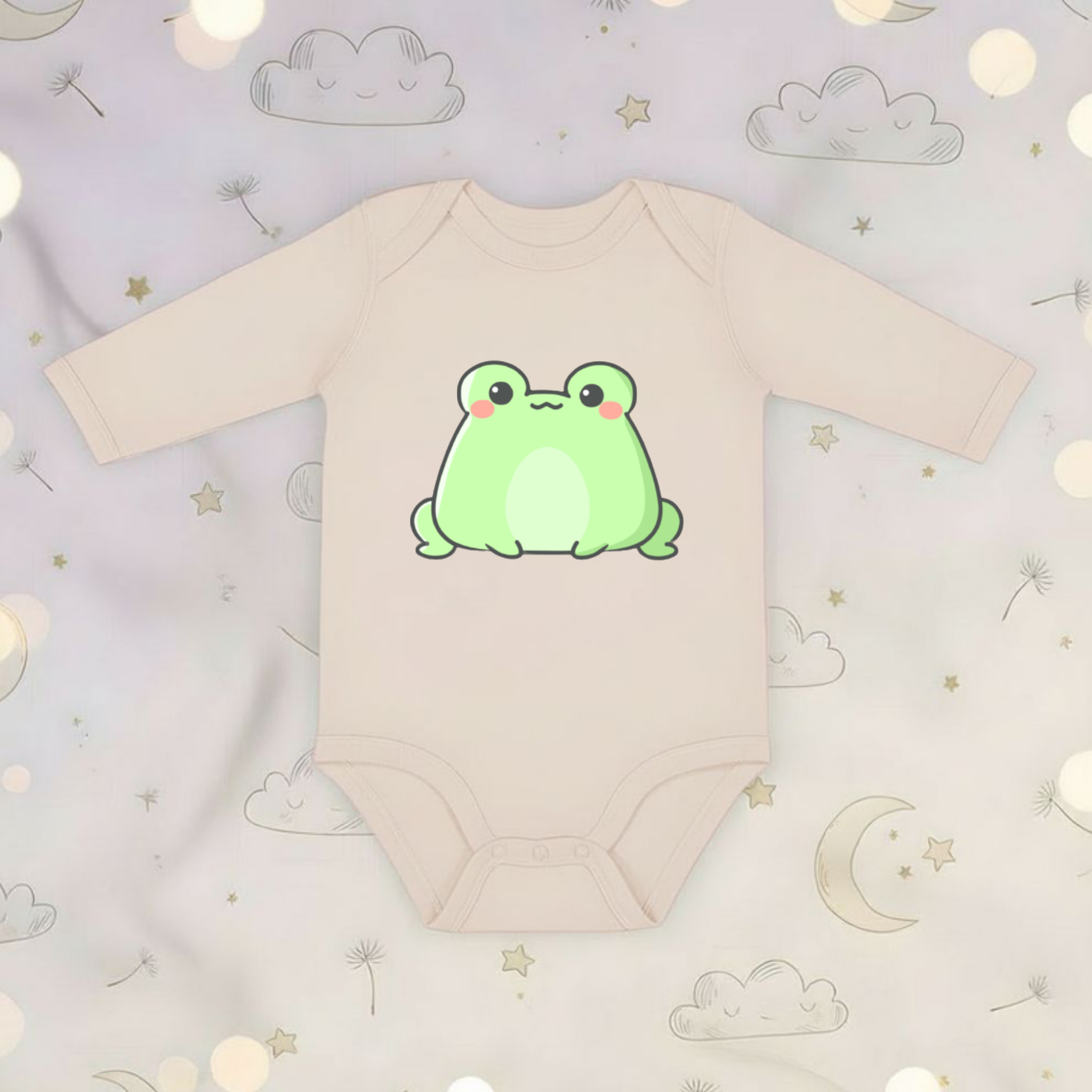 Sitting Frog Long Sleeve Onesie