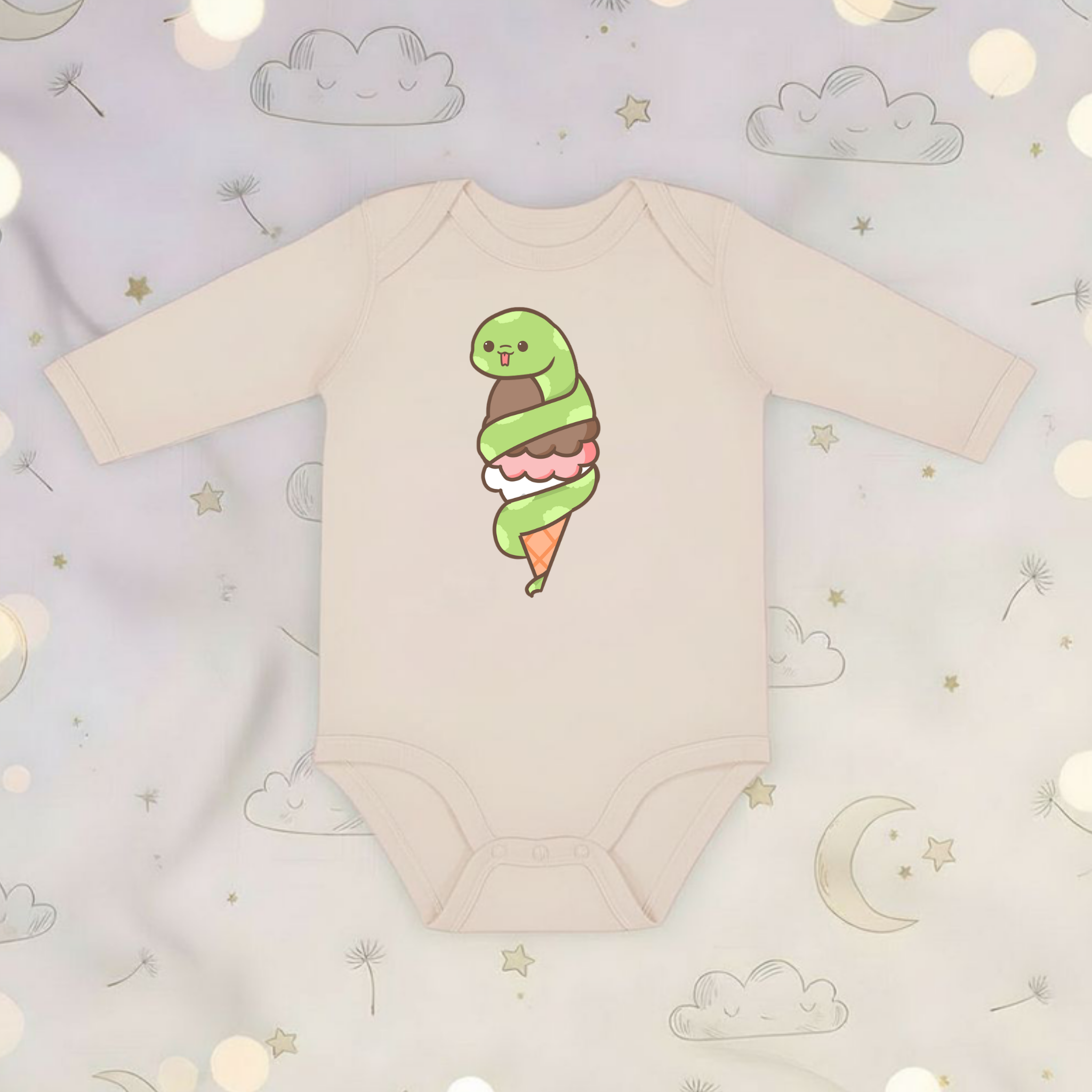 Ice Cream Snake Long Sleeve Onesie