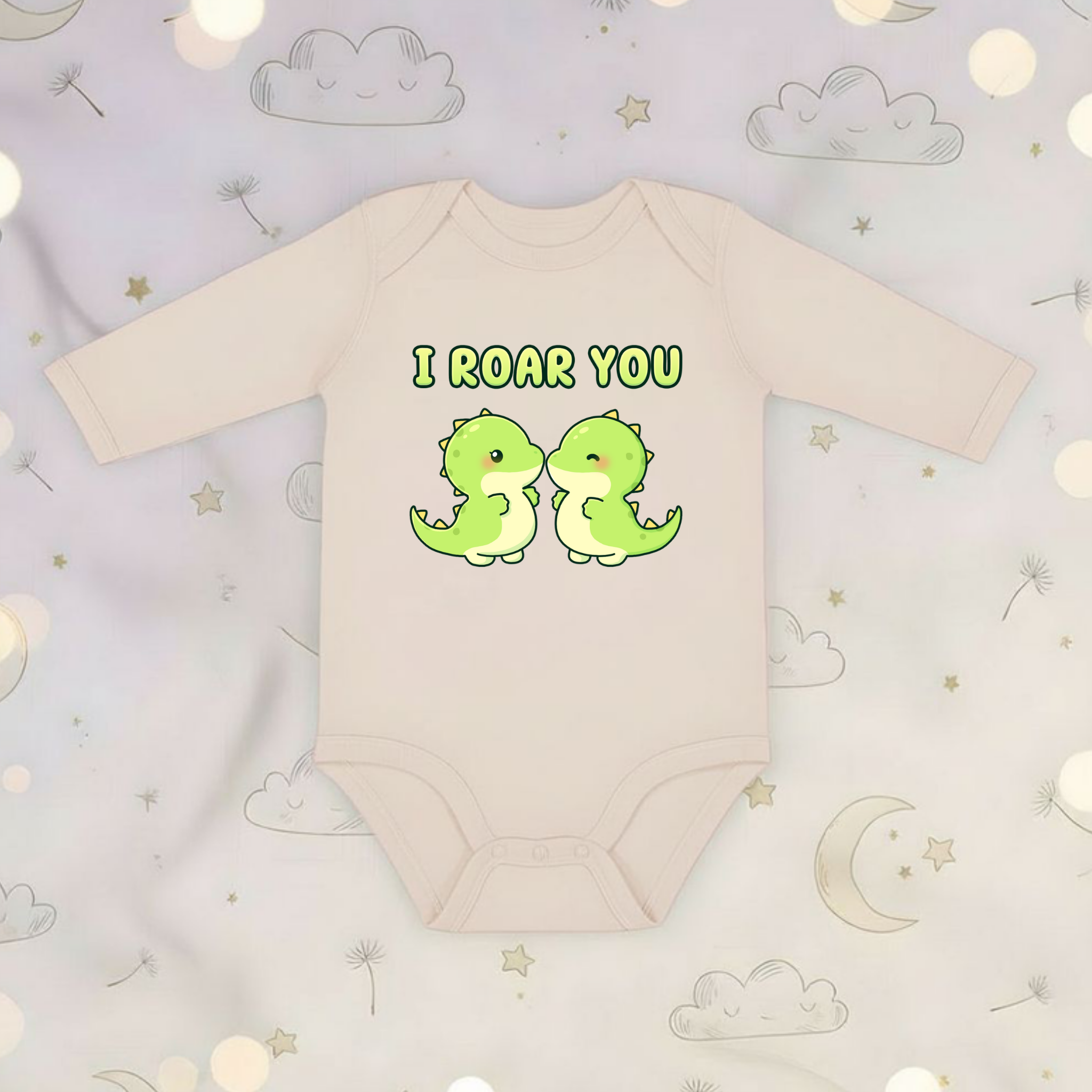 I Roar You Dinosaur Couple Long Sleeve Onesie