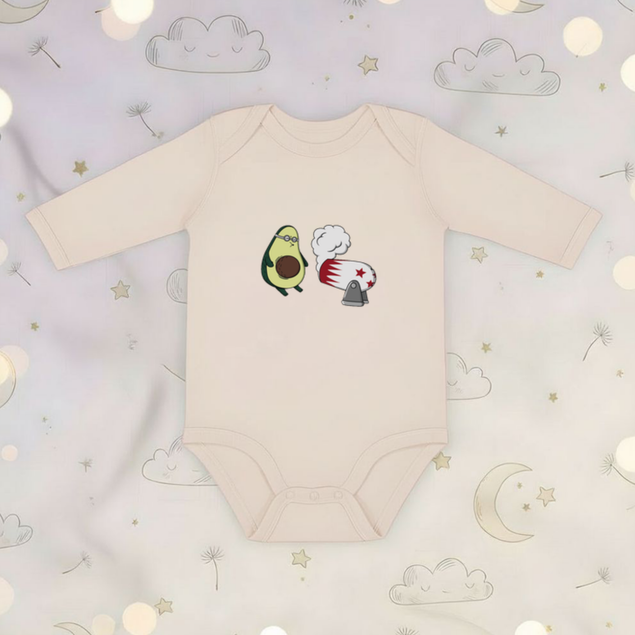 Avocado Stuntman Long Sleeve Onesie