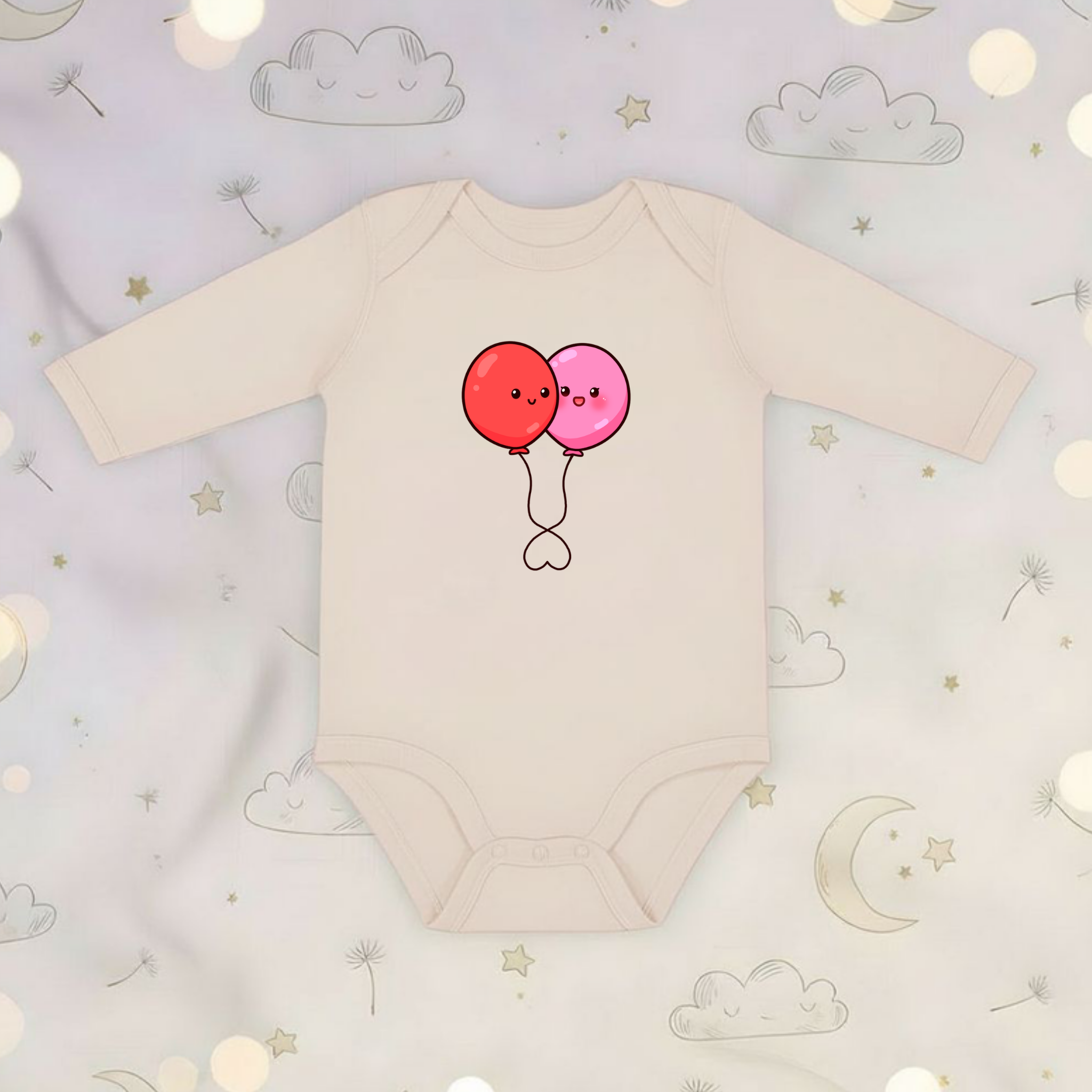 Balloon Couple Long Sleeve Onesie