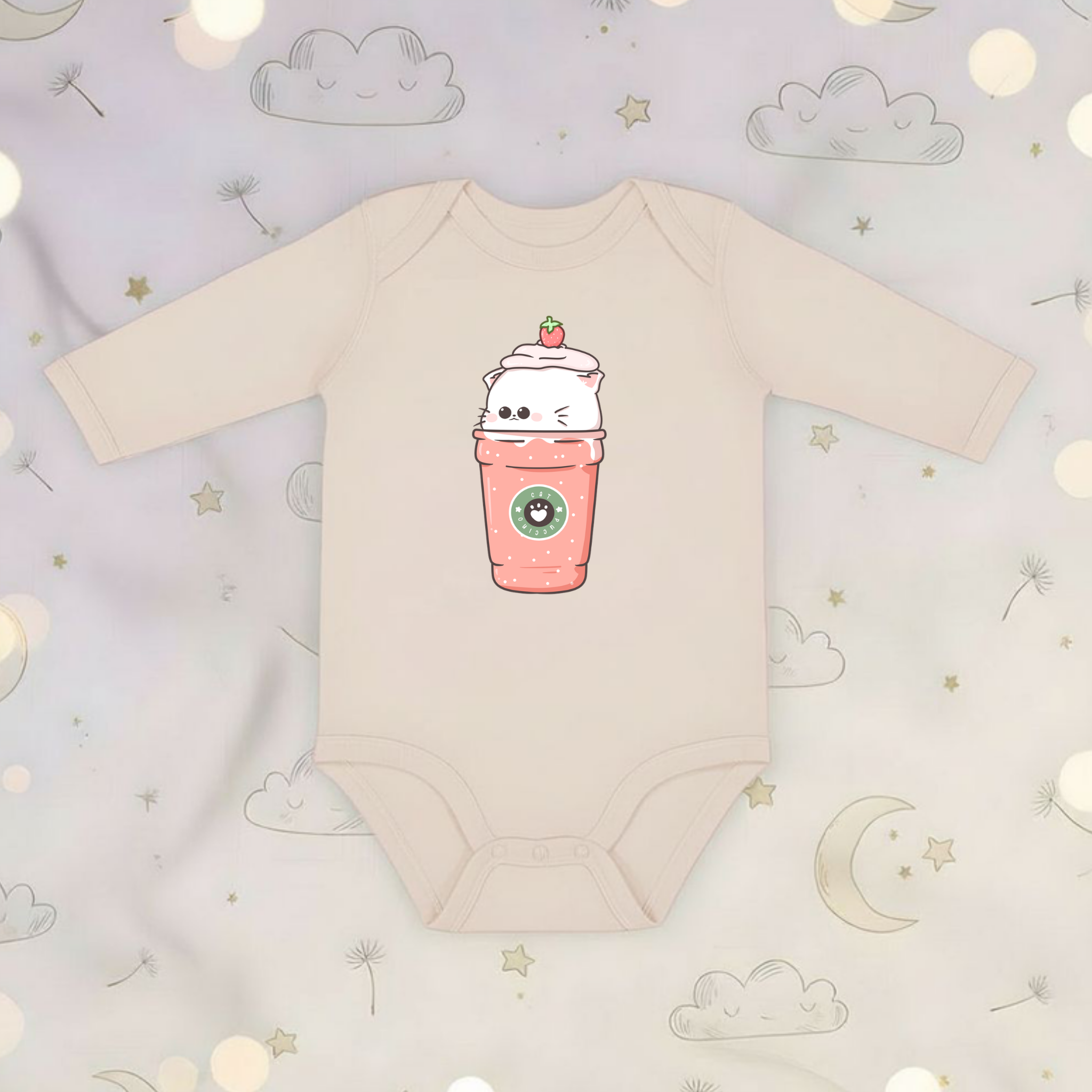 Kitten Cappuccino Long Sleeve Onesie