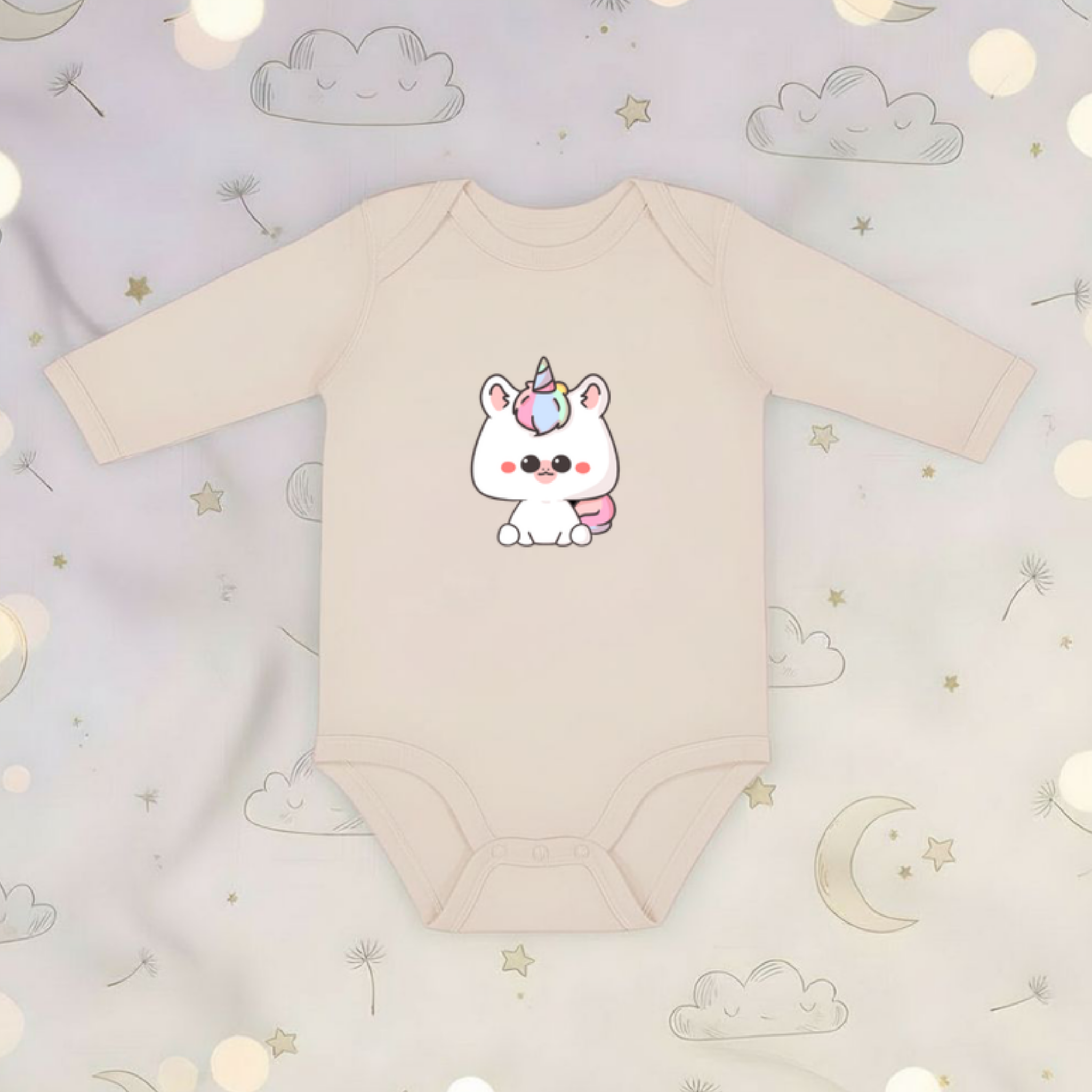 Rainbow Baby Unicorn Long Sleeve Onesie