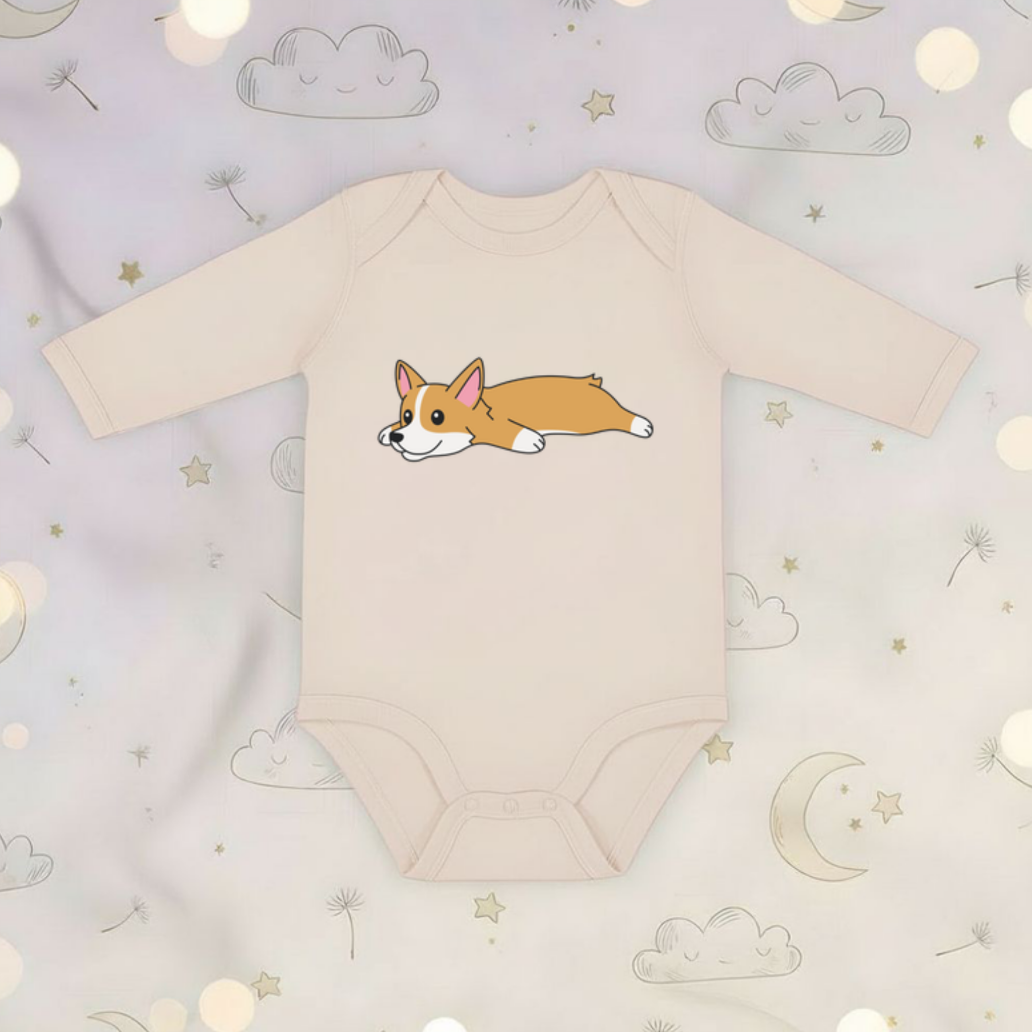 Tired Dog Long Sleeve Onesie