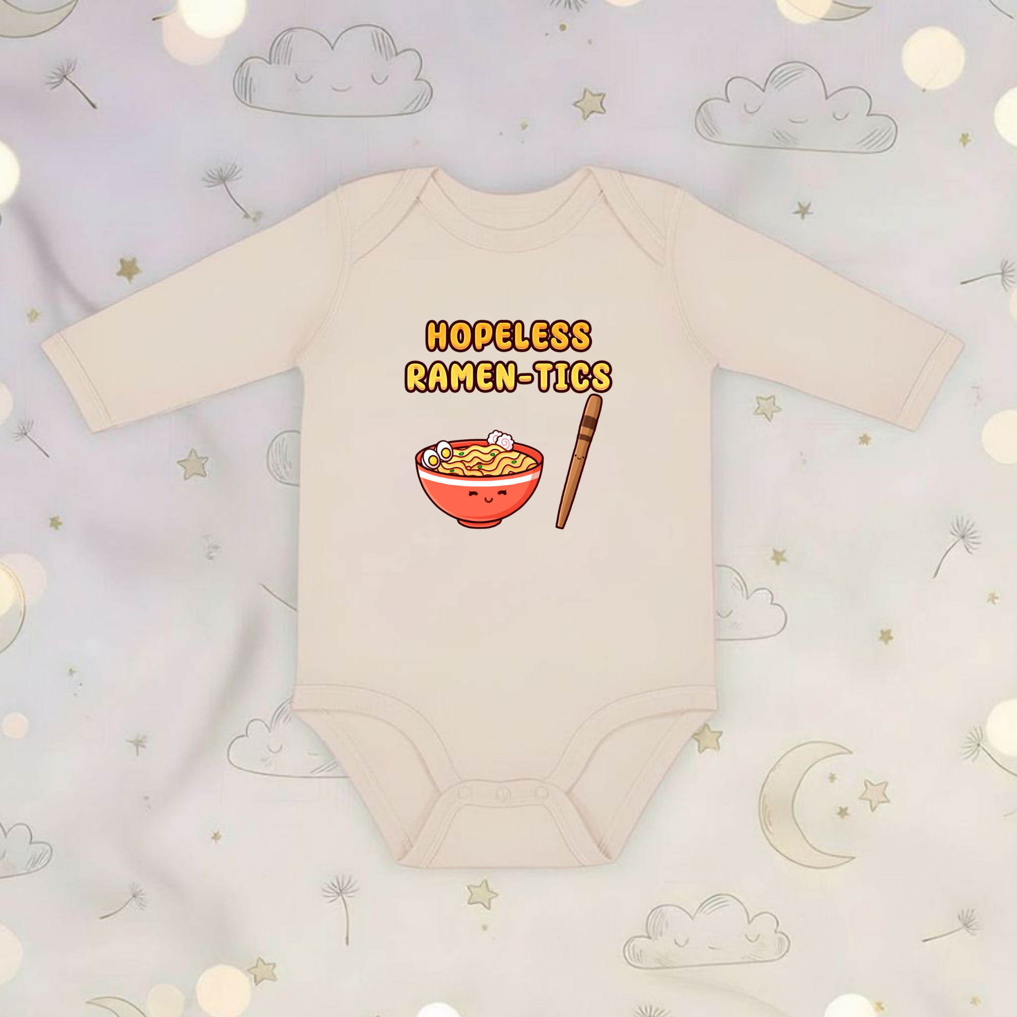 Hopeless Ramen-tics Ramen and Chopstick Couple Long Sleeve Onesie