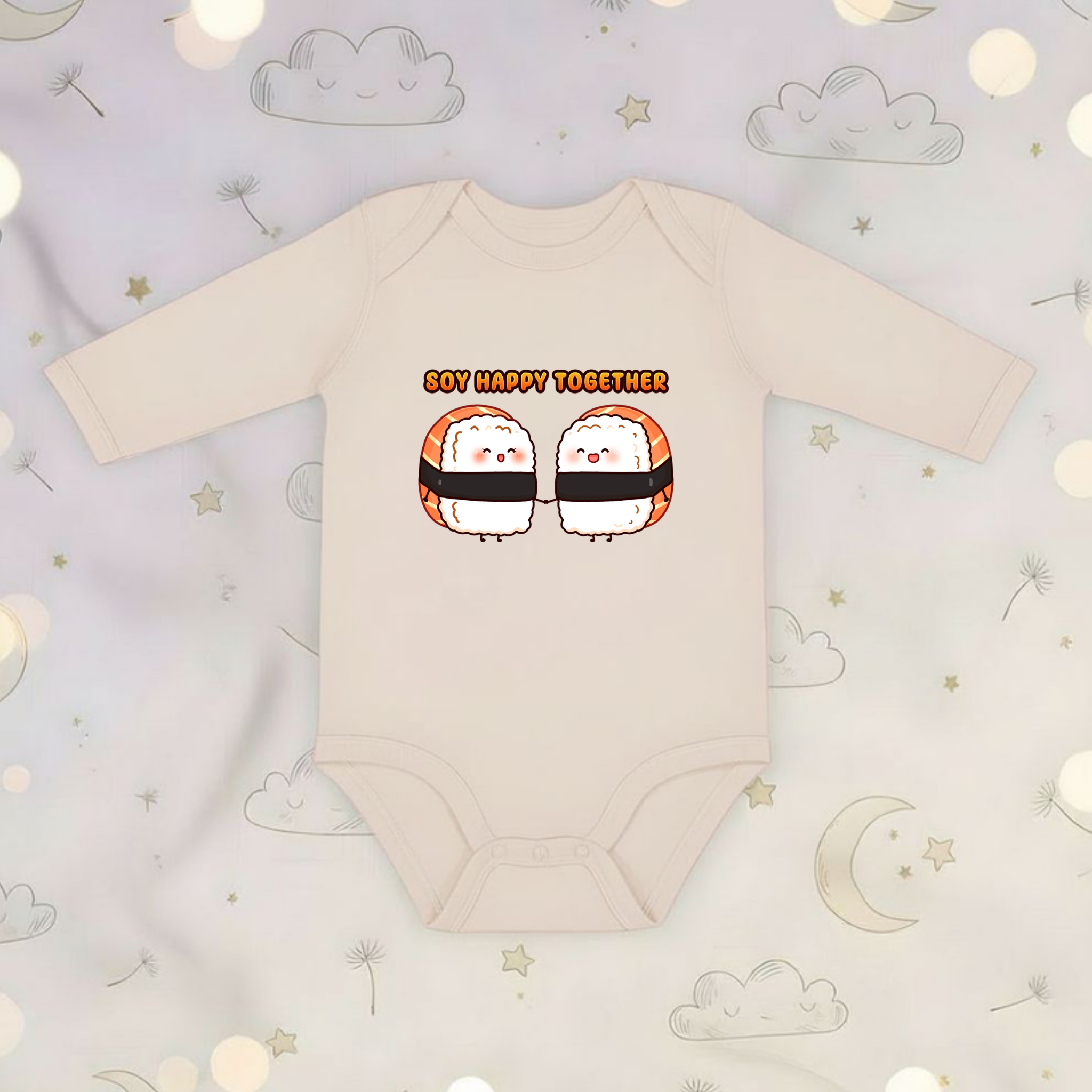 Soy Happy Together Sushi Couple Long Sleeve Onesie