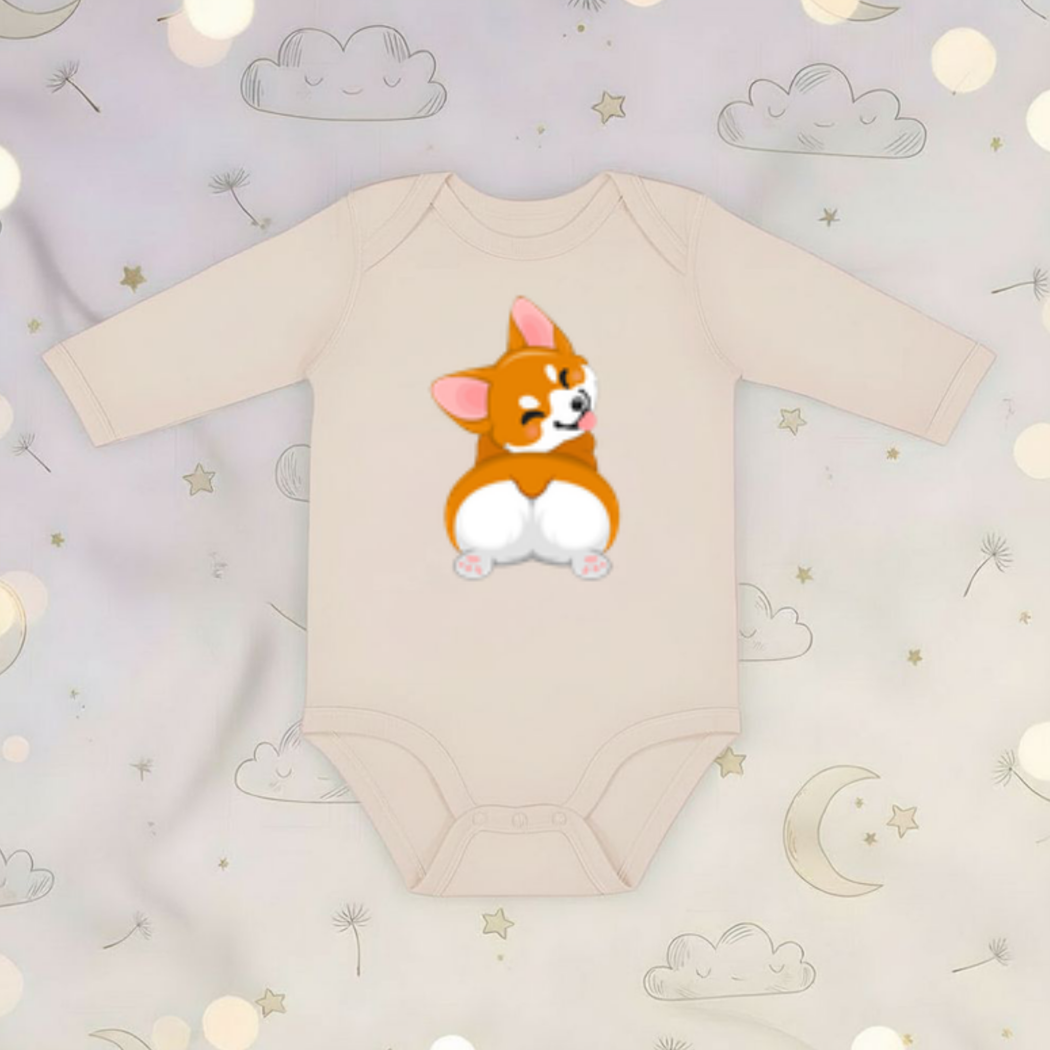 Puppy Butt Long Sleeve Onesie