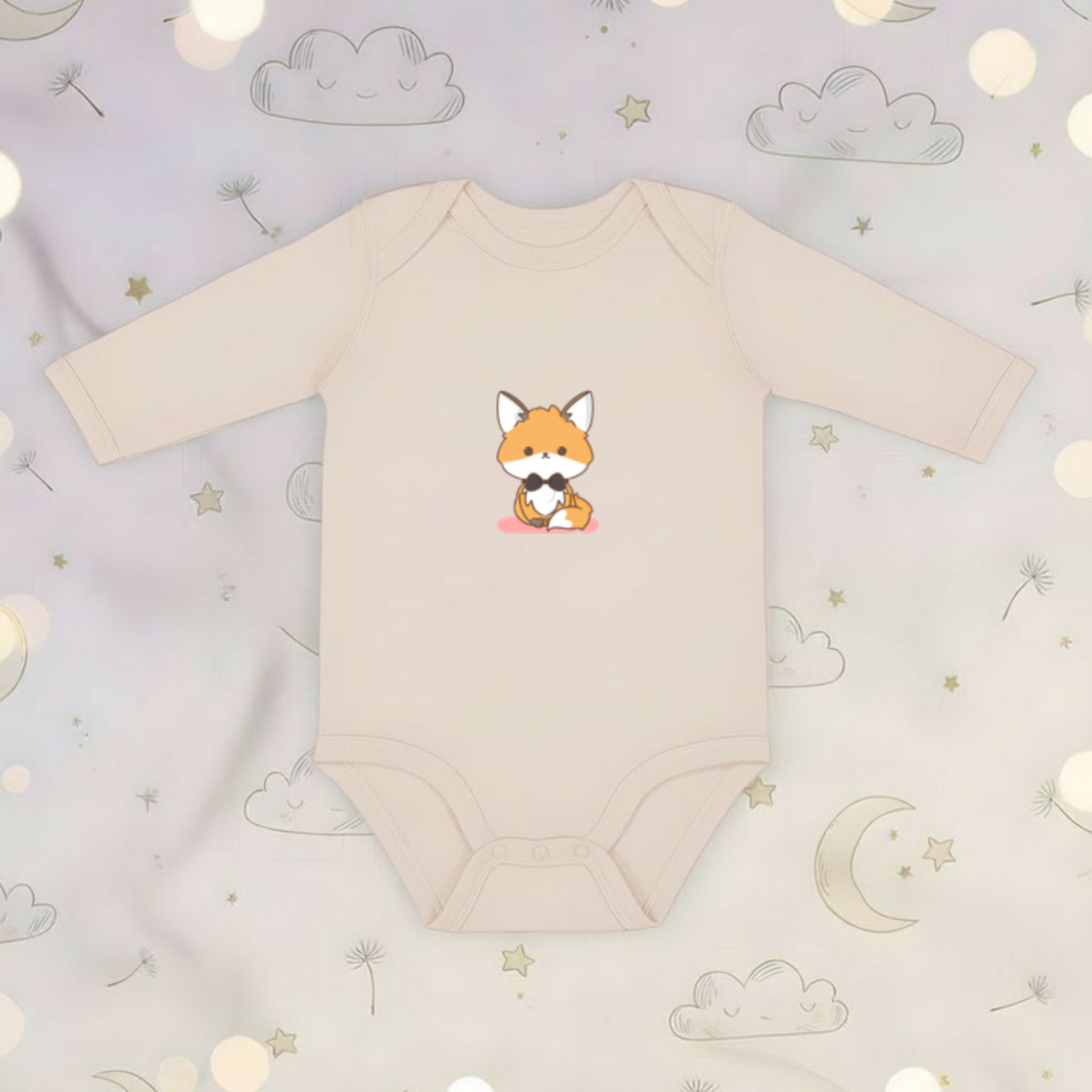 Bowtie Fox Long Sleeve Onesie