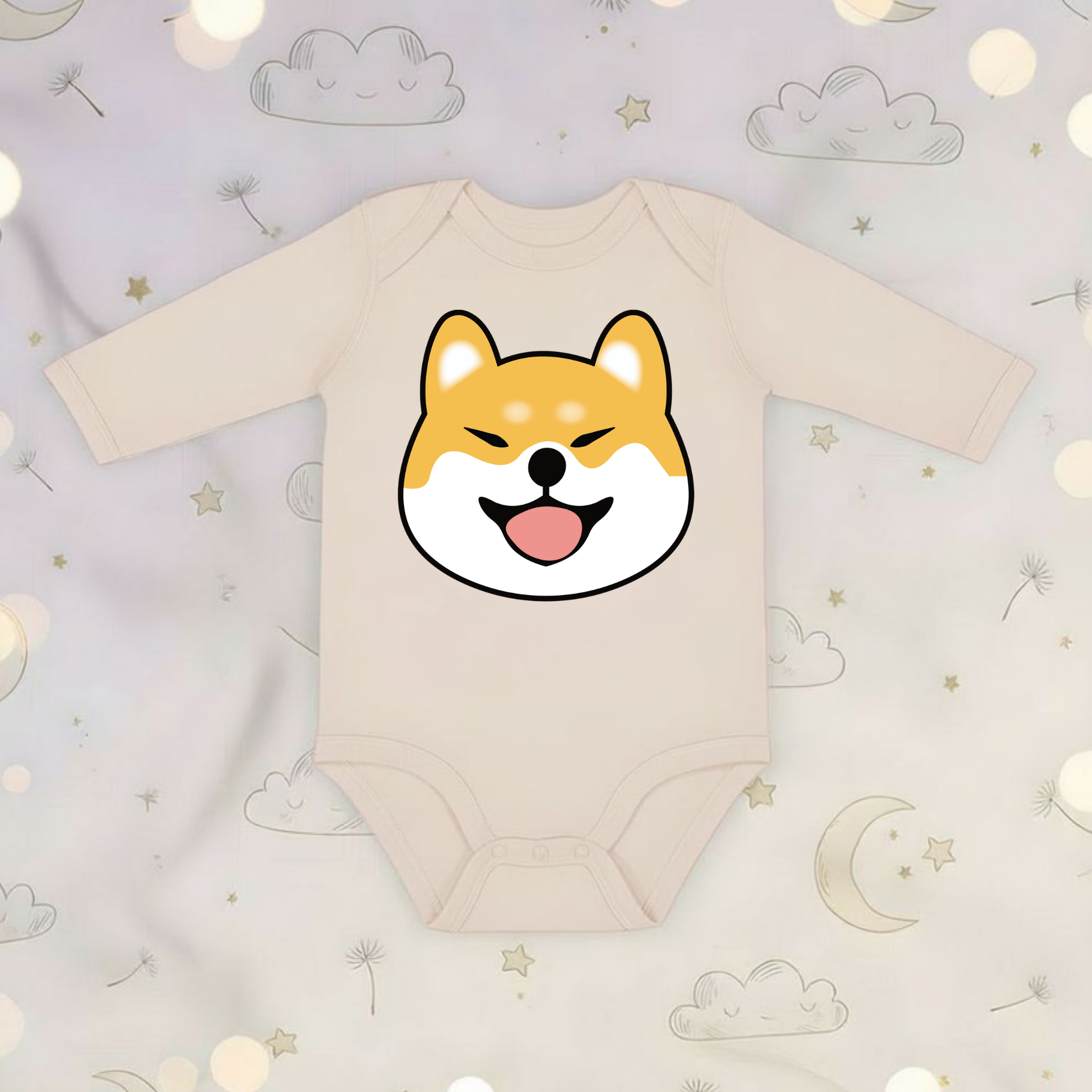 Shiba Inu Face Long Sleeve Onesie